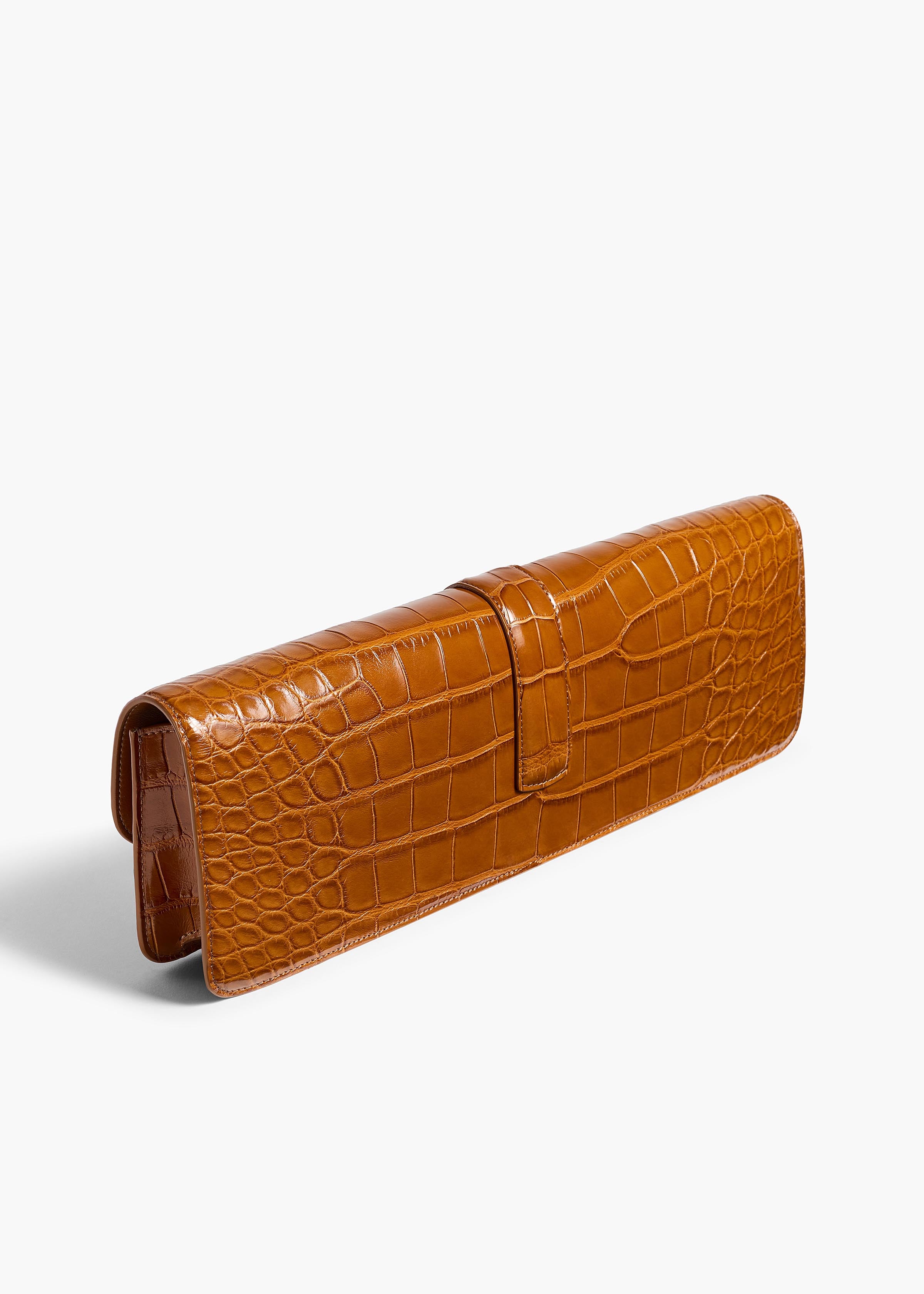 KHAITE  - Blake Long Clutch in Dark Honey Alligator
