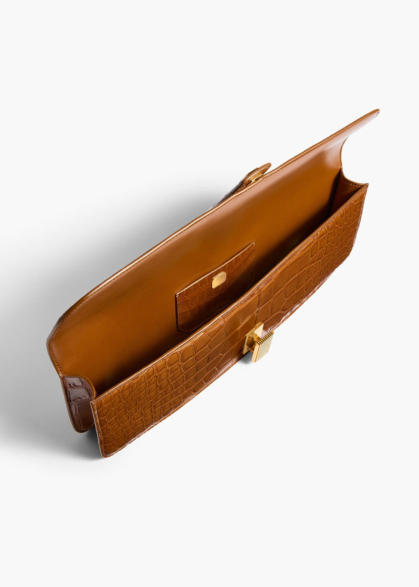 Blake Long Clutch in Dark Honey Alligator