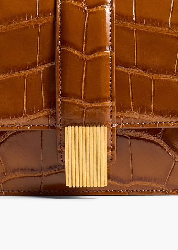 Blake Long Clutch in Dark Honey Alligator