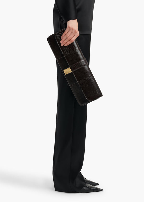 Blake Long Clutch in Ebano Lizard