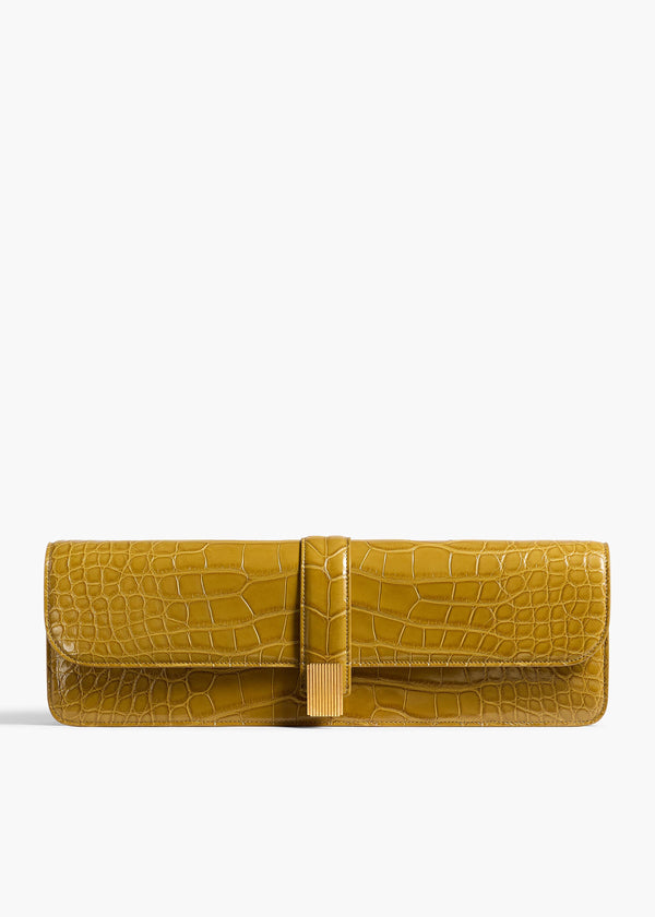 Blake Long Clutch in Golden Olive Alligator