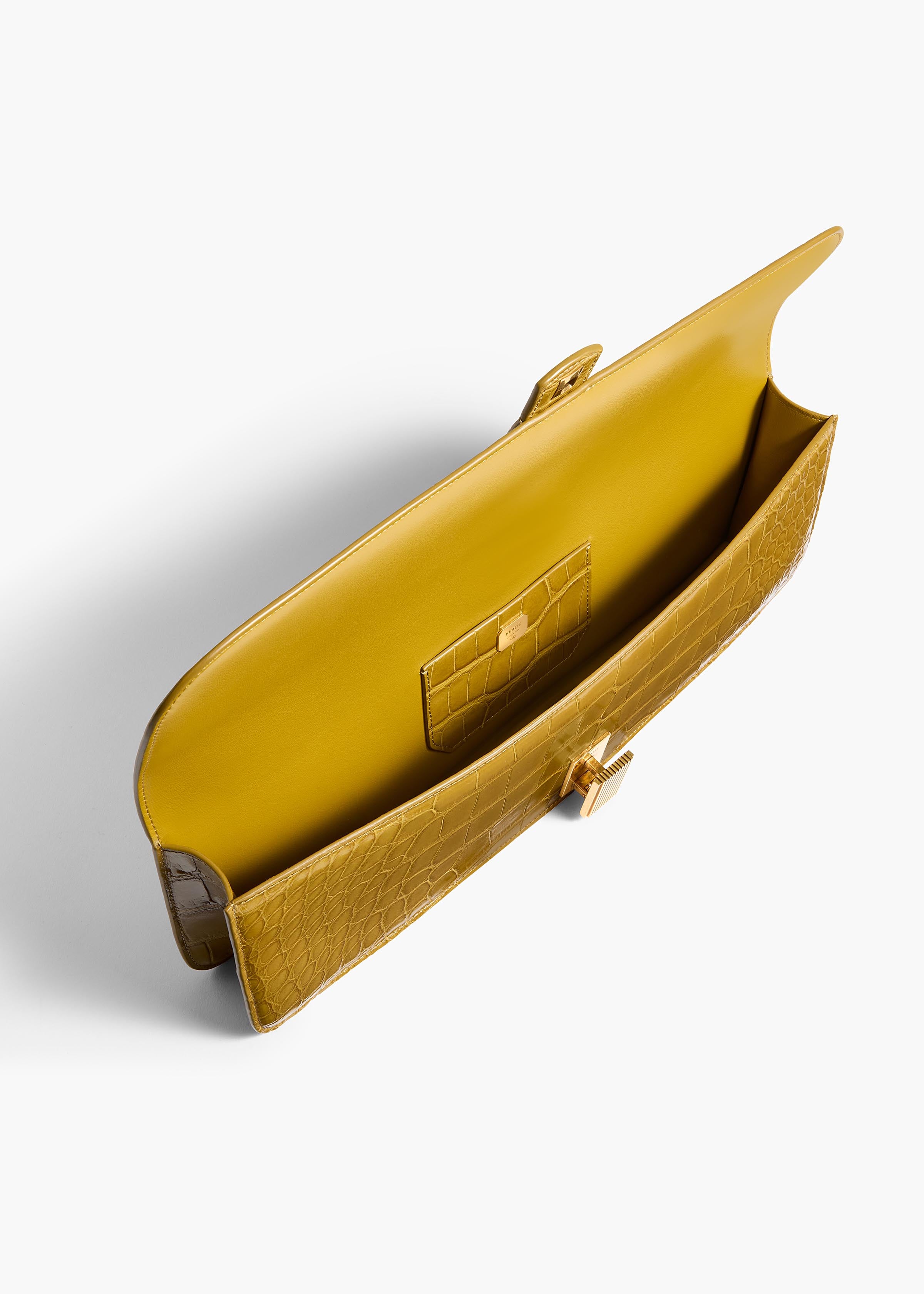 KHAITE  - Blake Long Clutch in Golden Olive Alligator