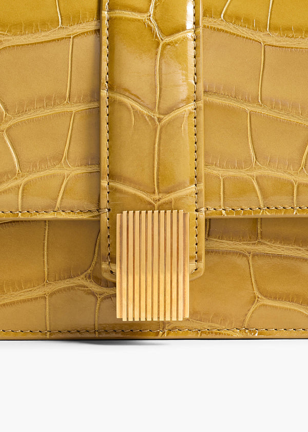 Blake Long Clutch in Golden Olive Alligator
