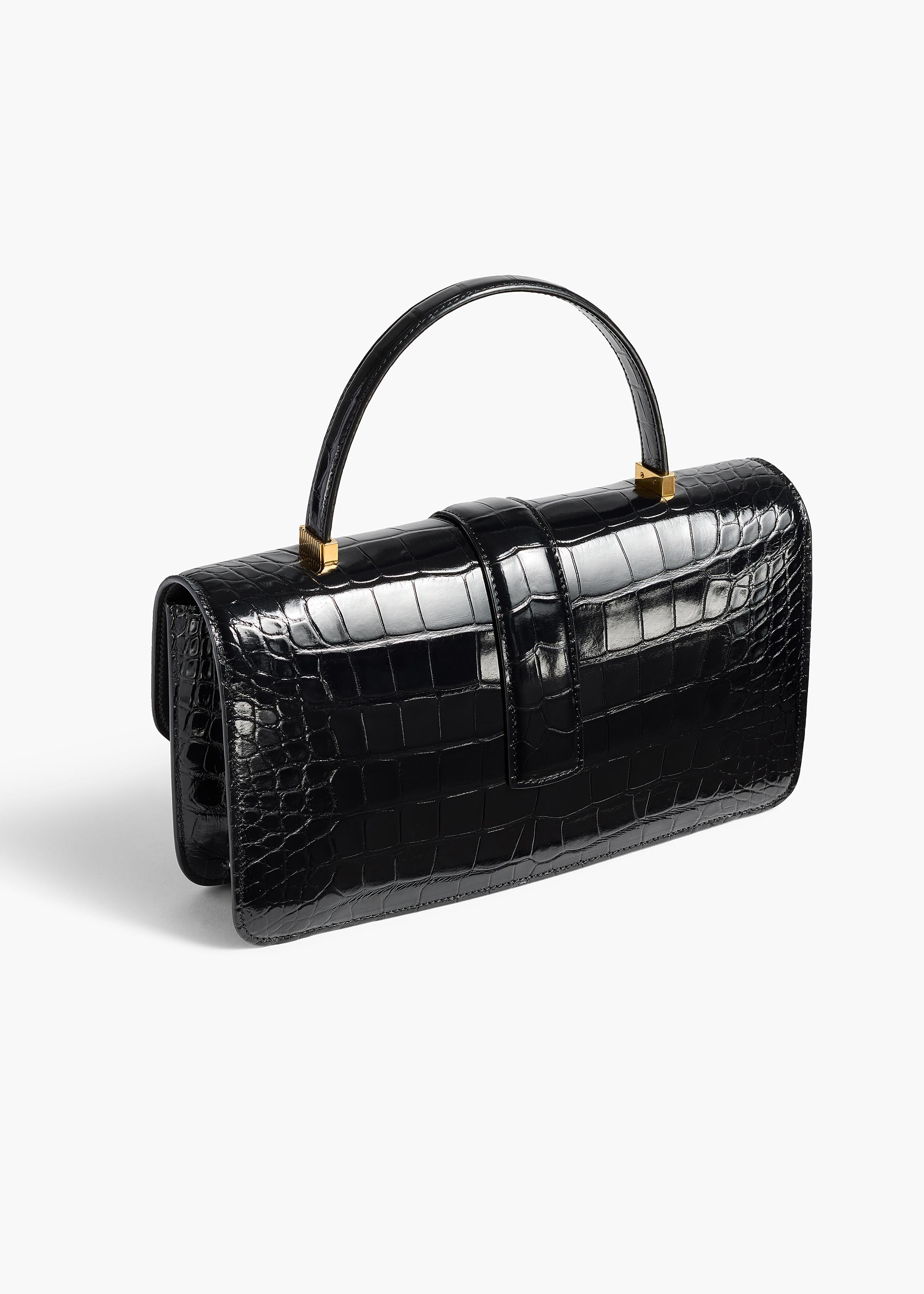 KHAITE  - Blake Top Handle Bag in Black Alligator