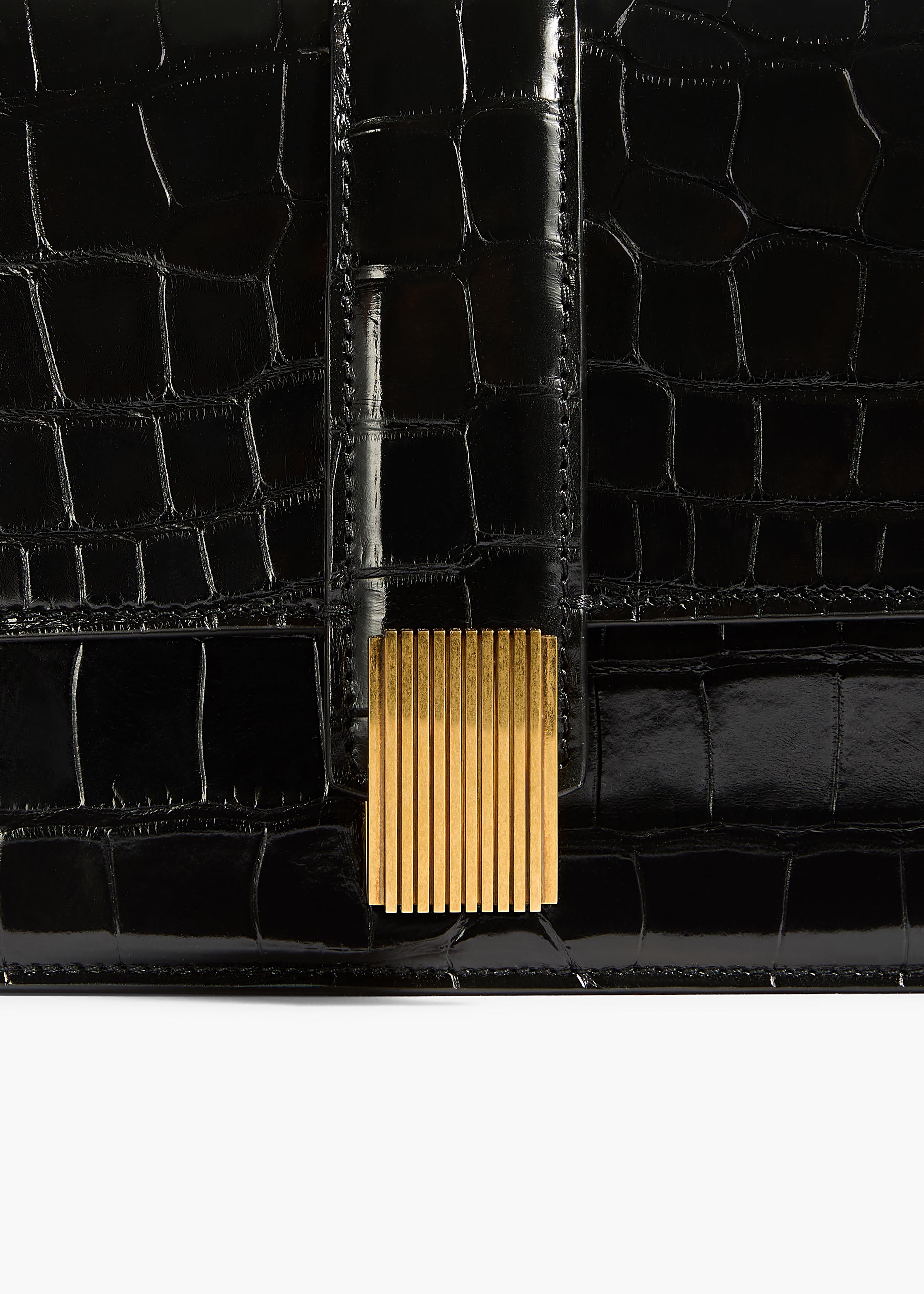 KHAITE  - Blake Top Handle Bag in Black Alligator