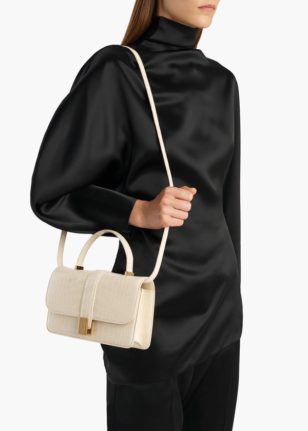 Blake Top Handle Bag in Champagne Alligator