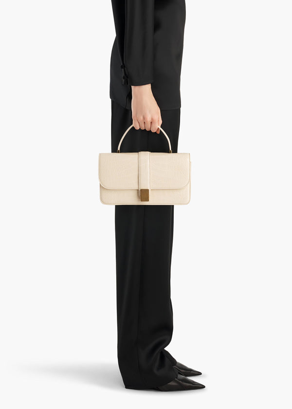 Blake Top Handle Bag in Champagne Alligator