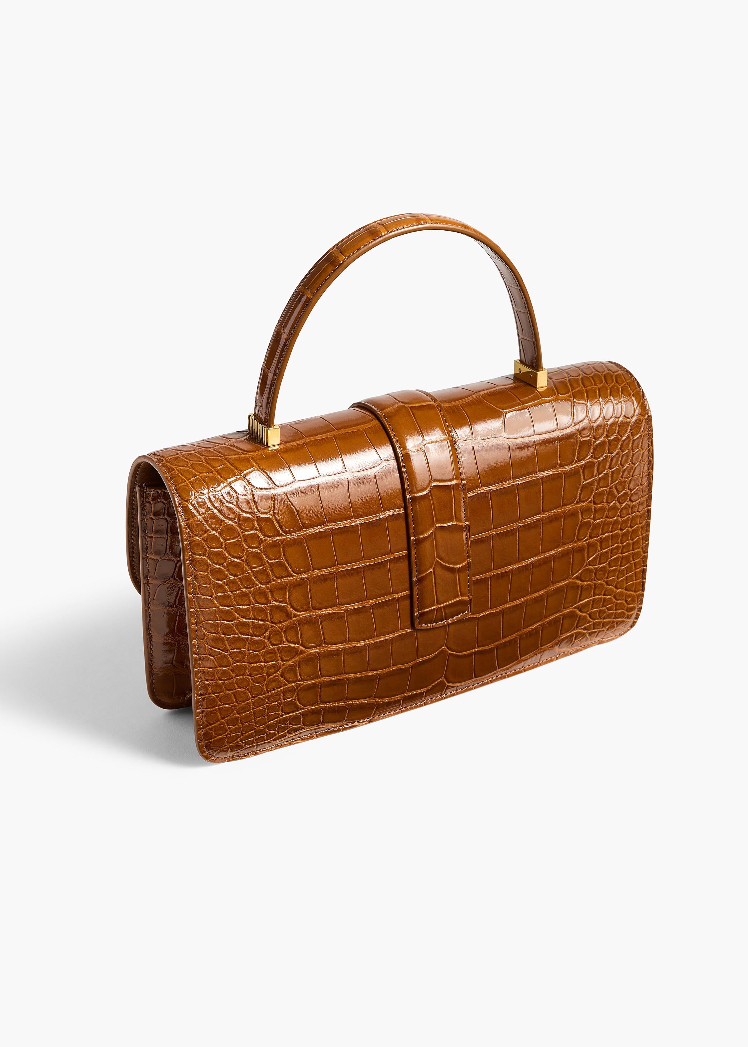 KHAITE  - Blake Top Handle Bag in Dark Honey Alligator