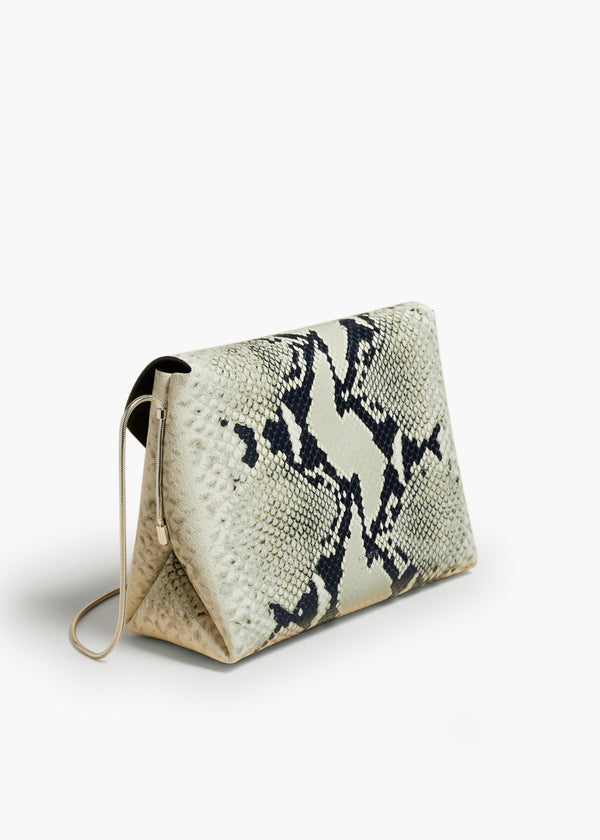 BOBBI HANDBAG IN PYTHON WHITE BACK VIEW