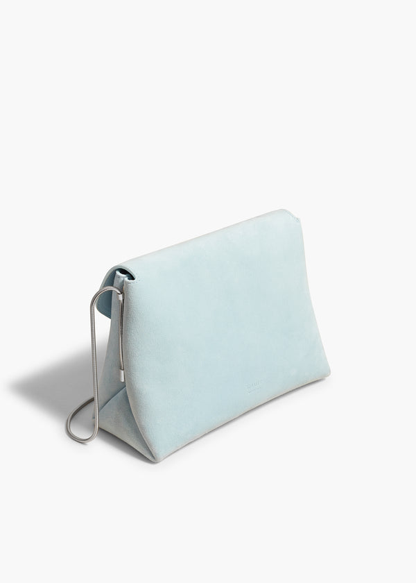 BOBBI HANDBAG IN BABY BLUE SUEDE BACK VIEW