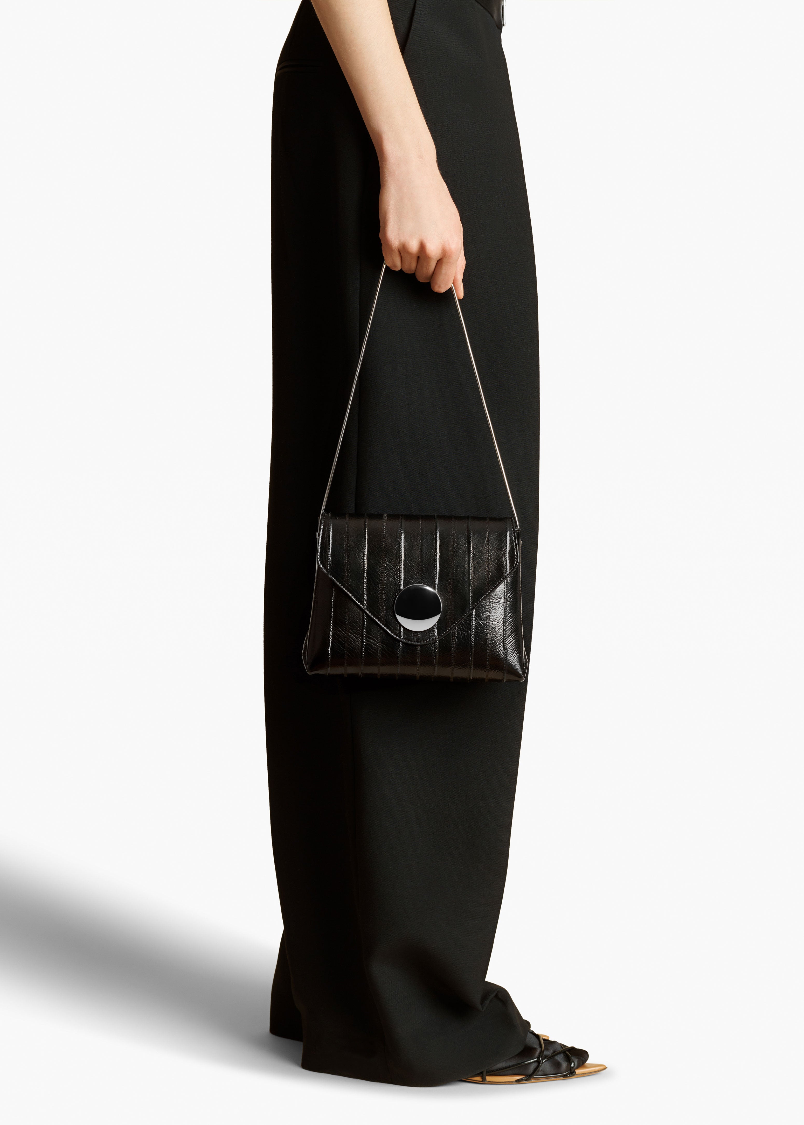 KHAITE - Bobbi Bag in Black Eel Leather