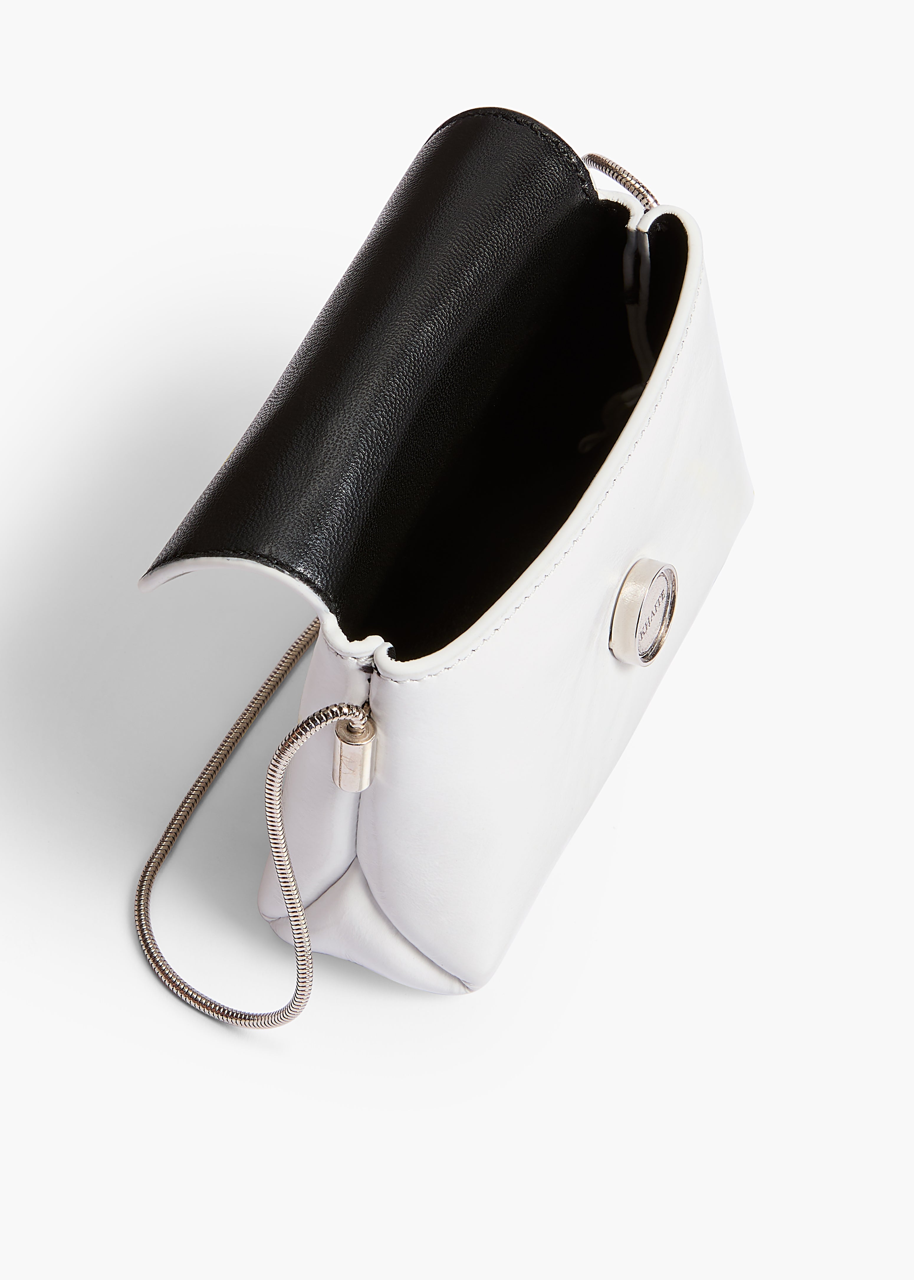 Nano Bobbi Crossbody Bag in Optic White Crackle Patent Leather