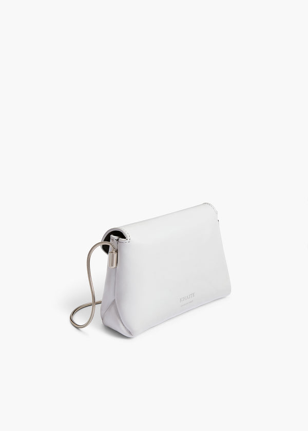 Nano Bobbi Crossbody Bag in Optic White Crackle Patent Leather BACK VIEW