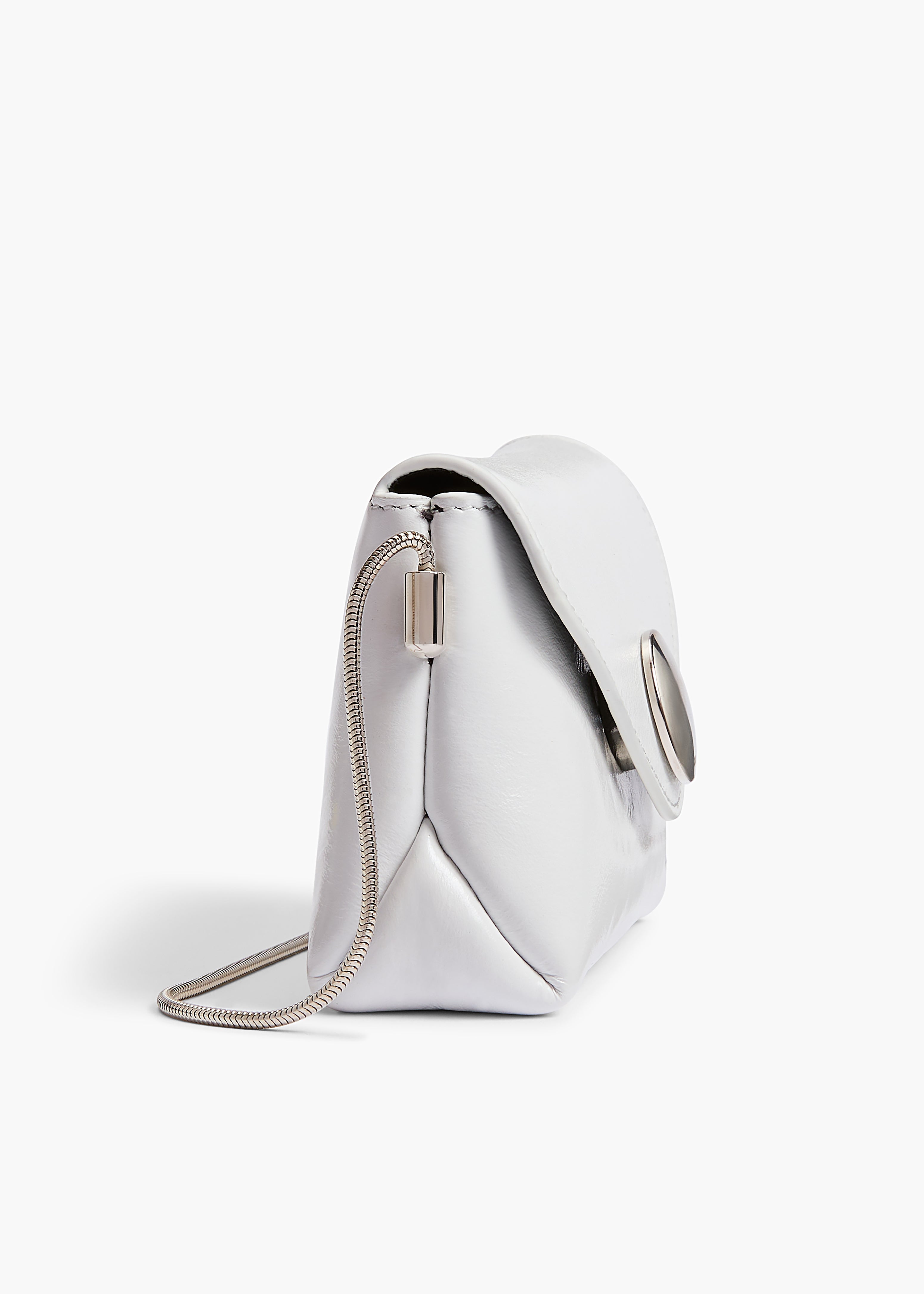 Nano Bobbi Crossbody Bag in Optic White Crackle Patent Leather