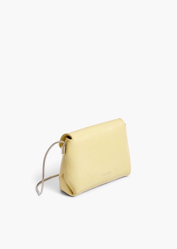 Nano Bobbi Crossbody Bag in Pale Yellow Crackle Patent Leather BACK VIEW