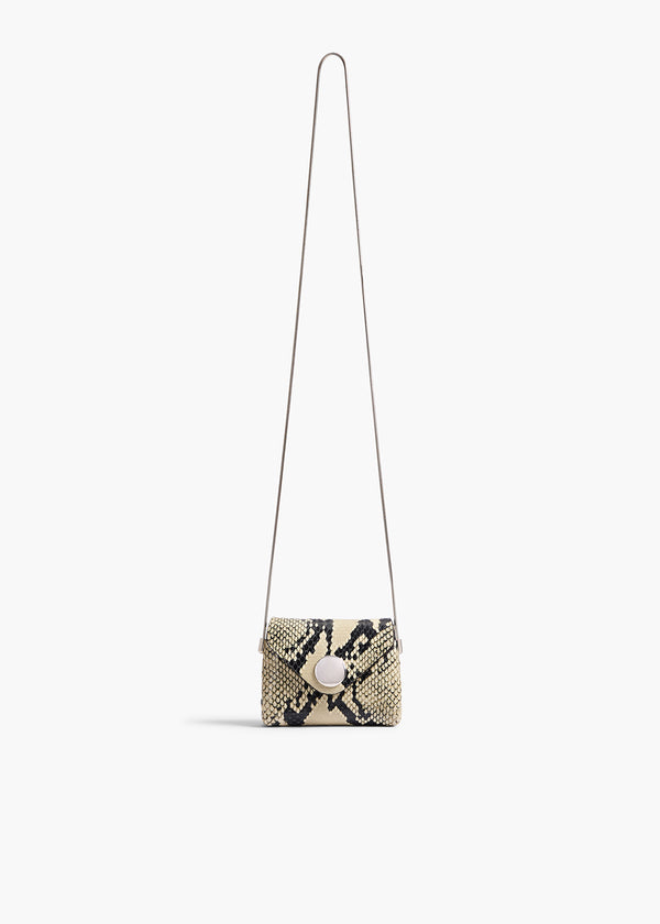 Nano Bobbi Crossbody bag in Natural Python-Embossed Leather FRONT VIEW