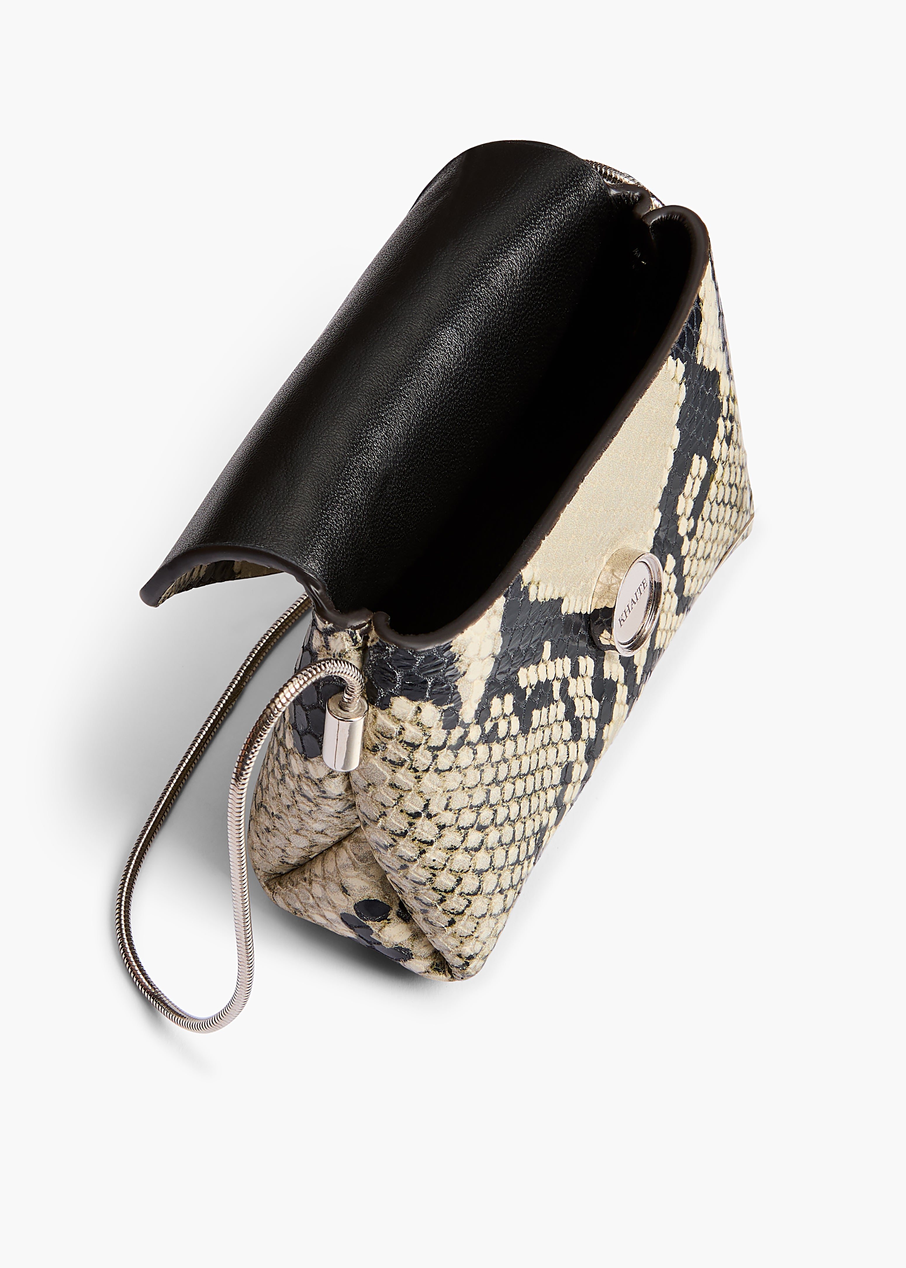 Nano Bobbi Crossbody bag in Natural Python-Embossed Leather OVERHEAD VIEW