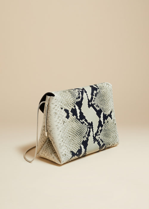 The Bobbi Bag in Natural Python-Embossed Leather