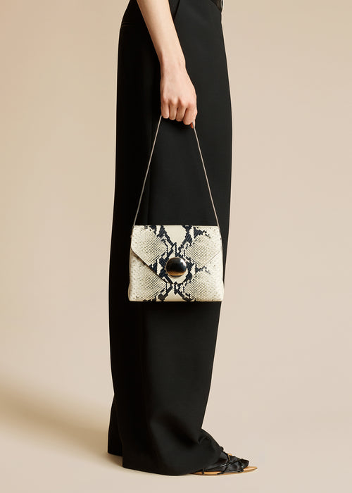 The Bobbi Bag in Natural Python-Embossed Leather