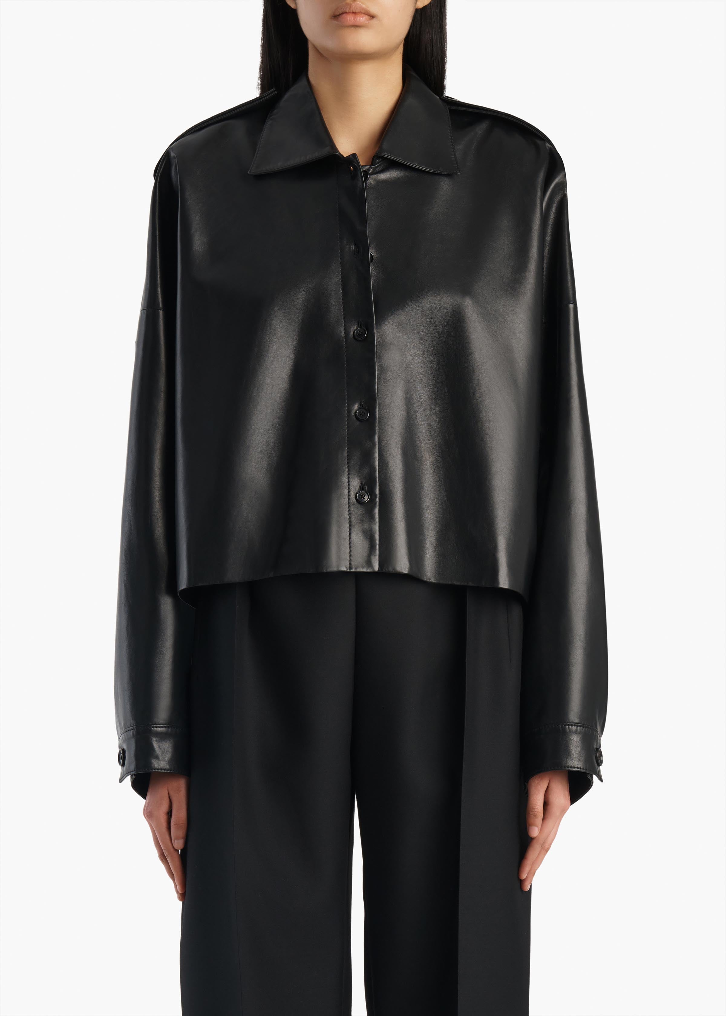 Bodine Top in Black Leather