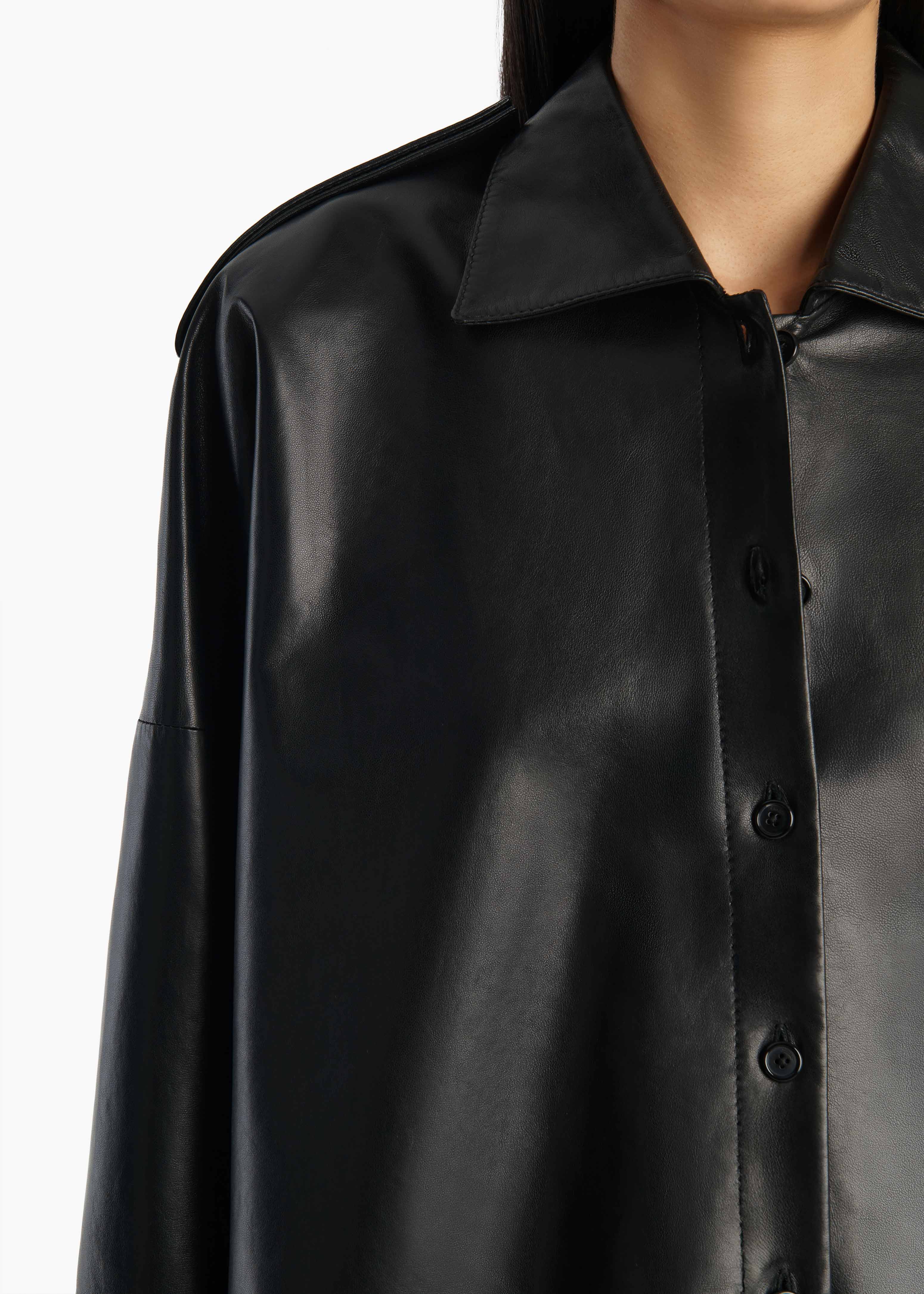 Bodine Top in Black Leather