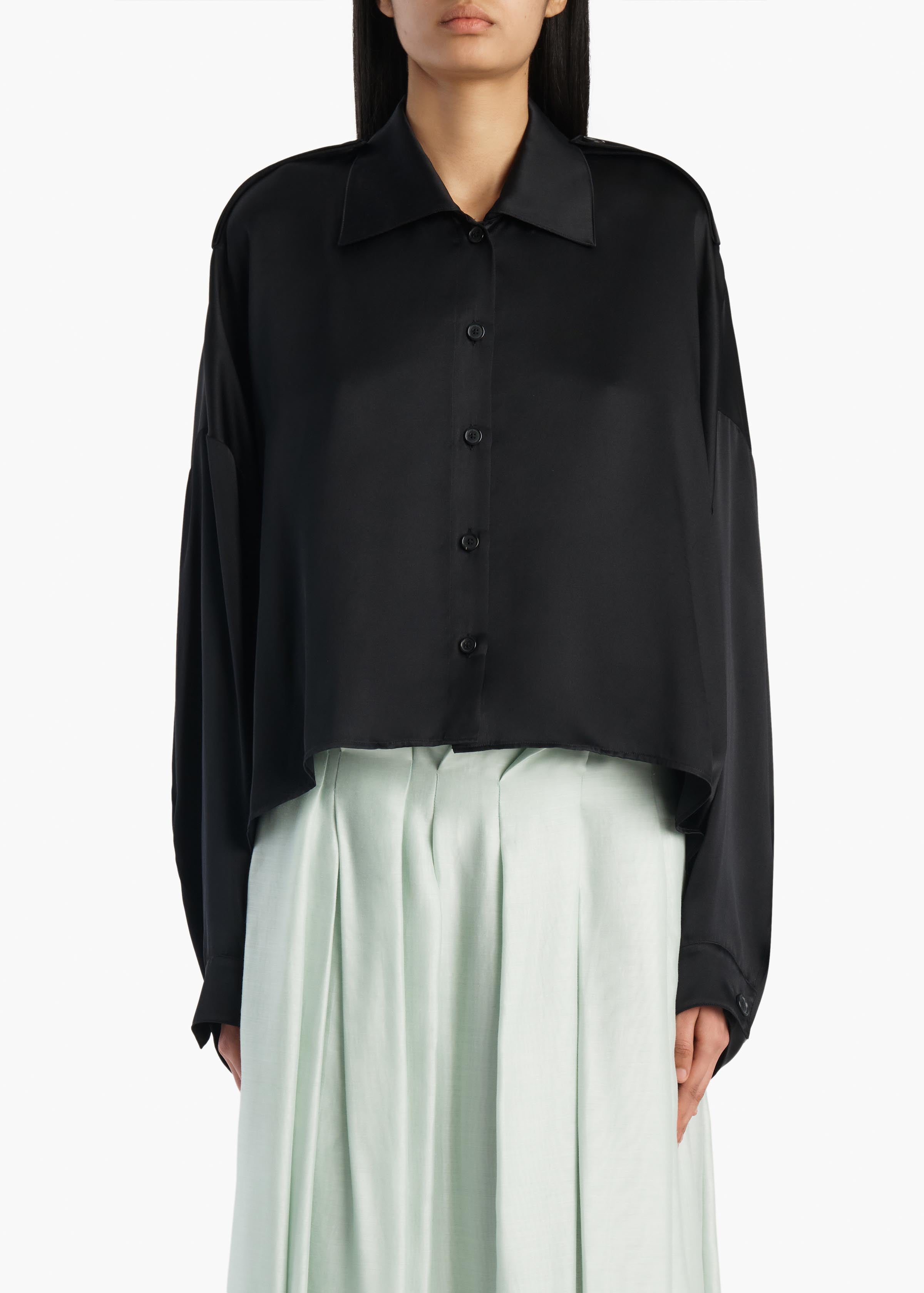 Bodine Top in Black Silk