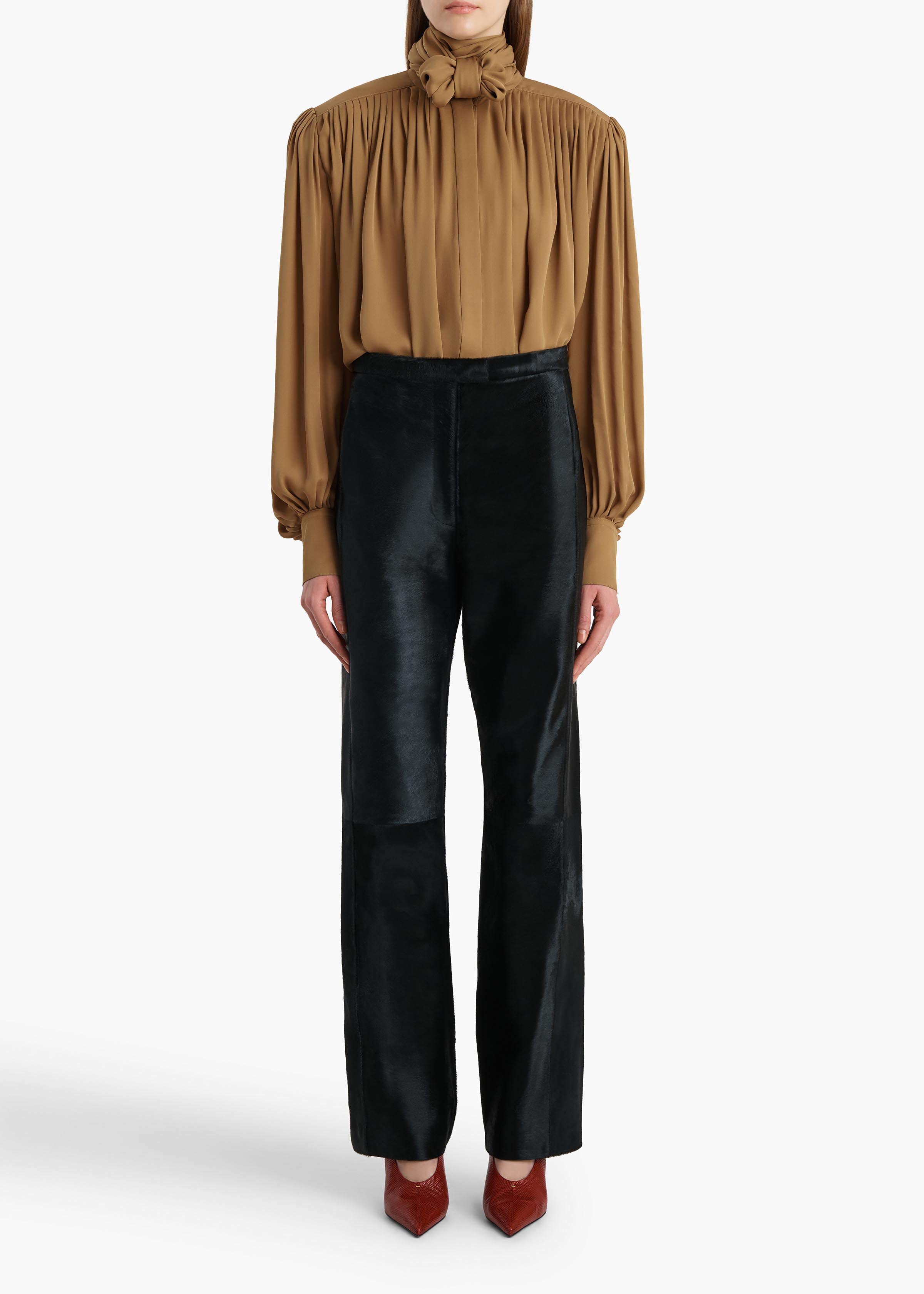 Borden Pant in Black Haircalf