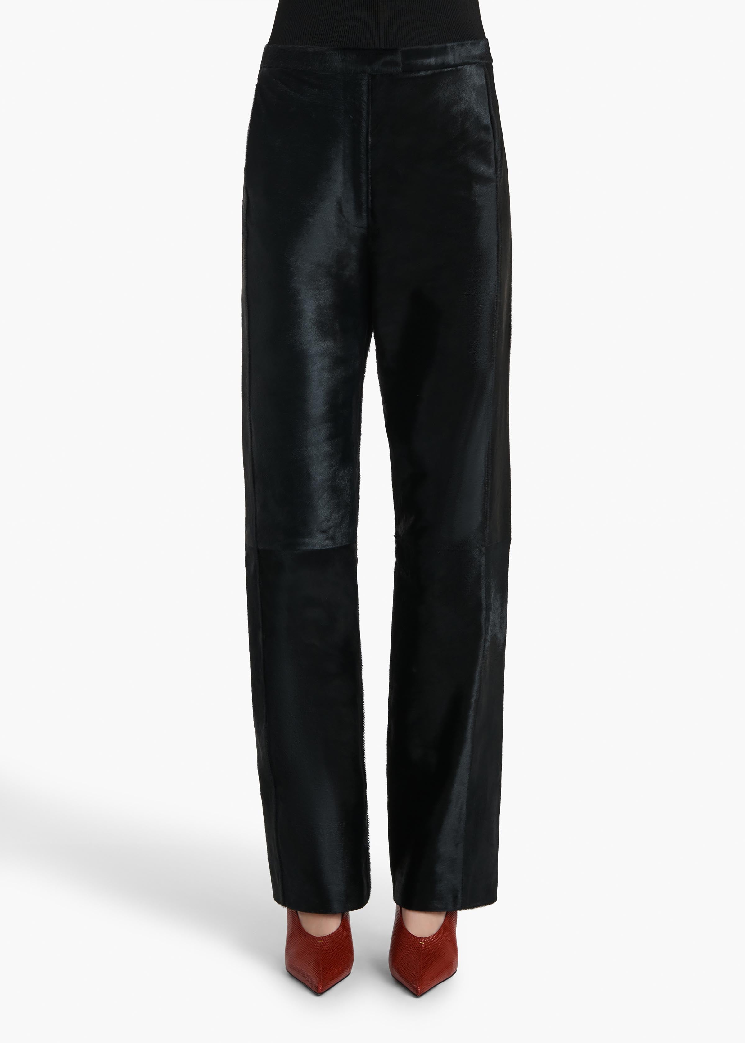 Borden Pant in Black Haircalf