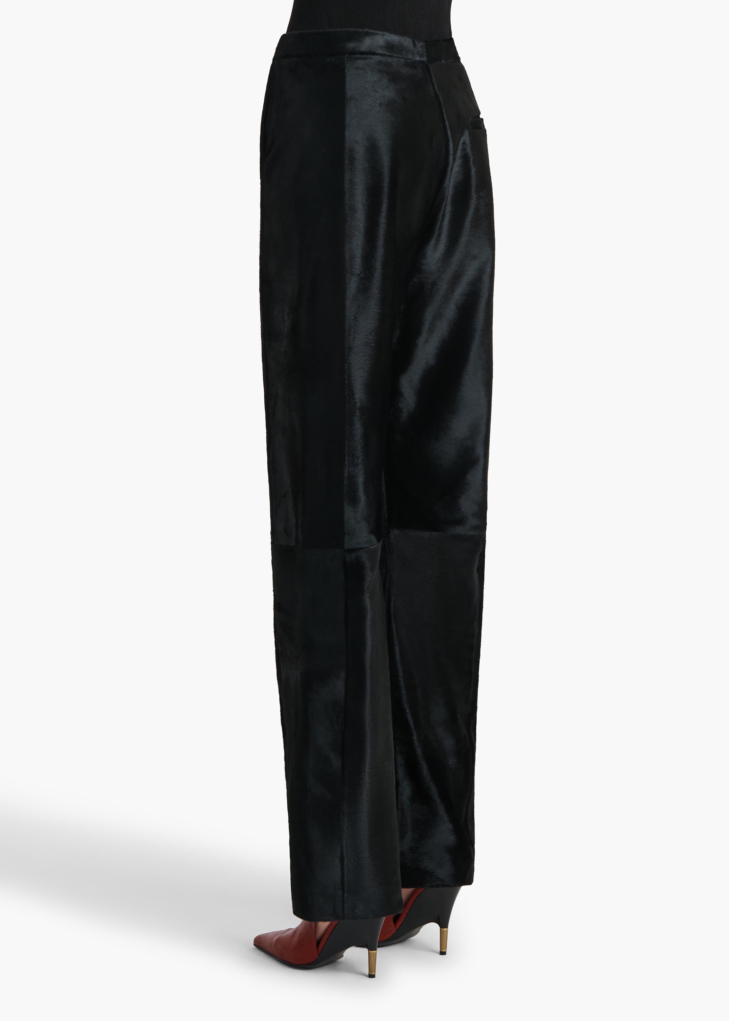 Borden Pant in Black Haircalf