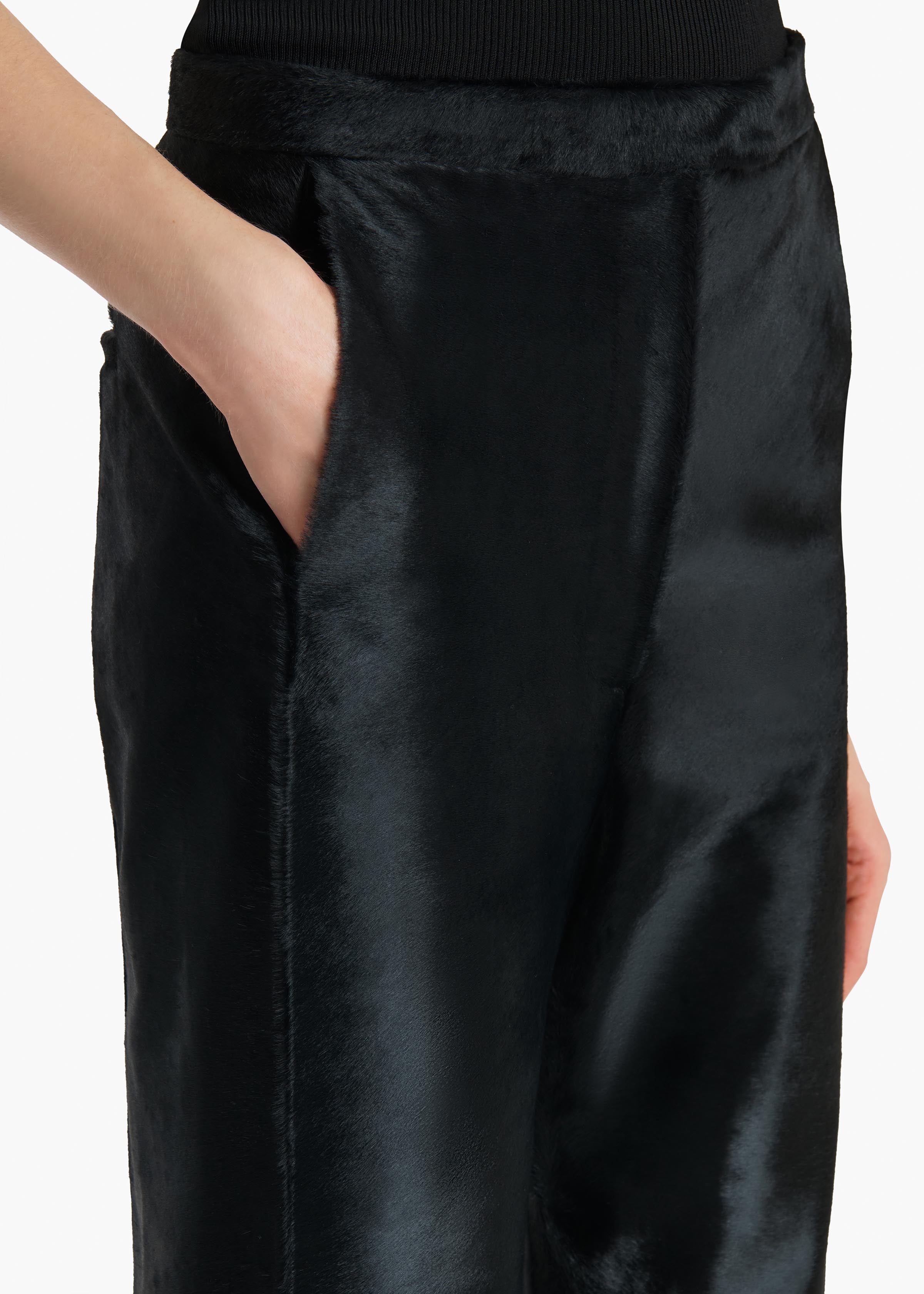 Borden Pant in Black Haircalf