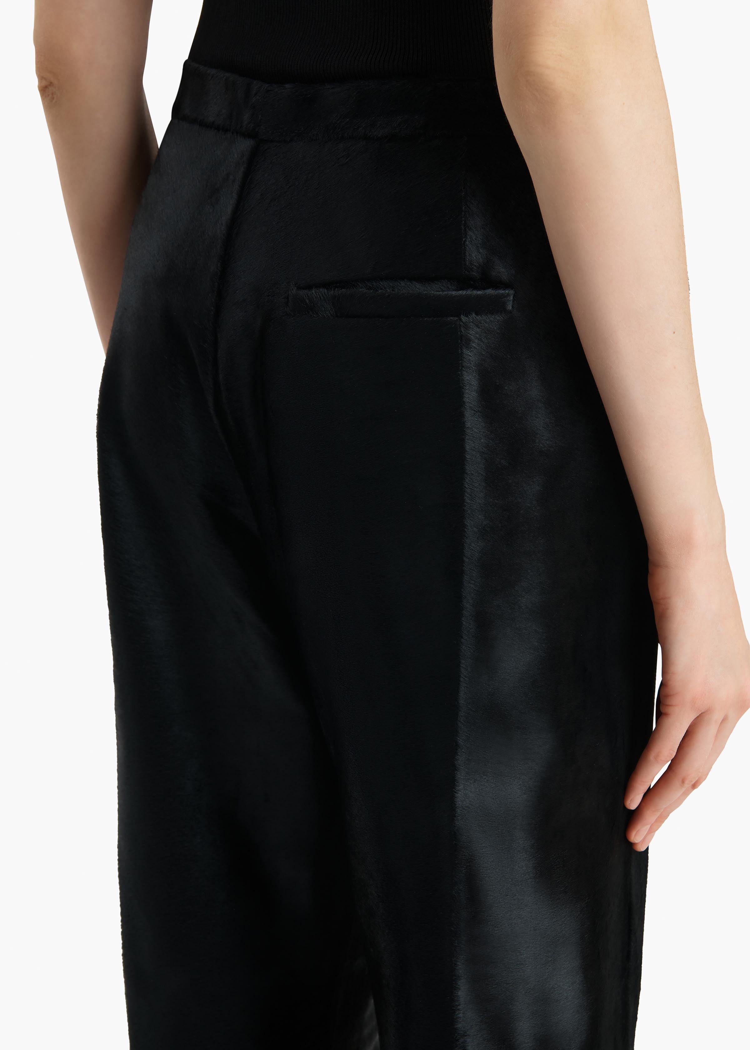 Borden Pant in Black Haircalf