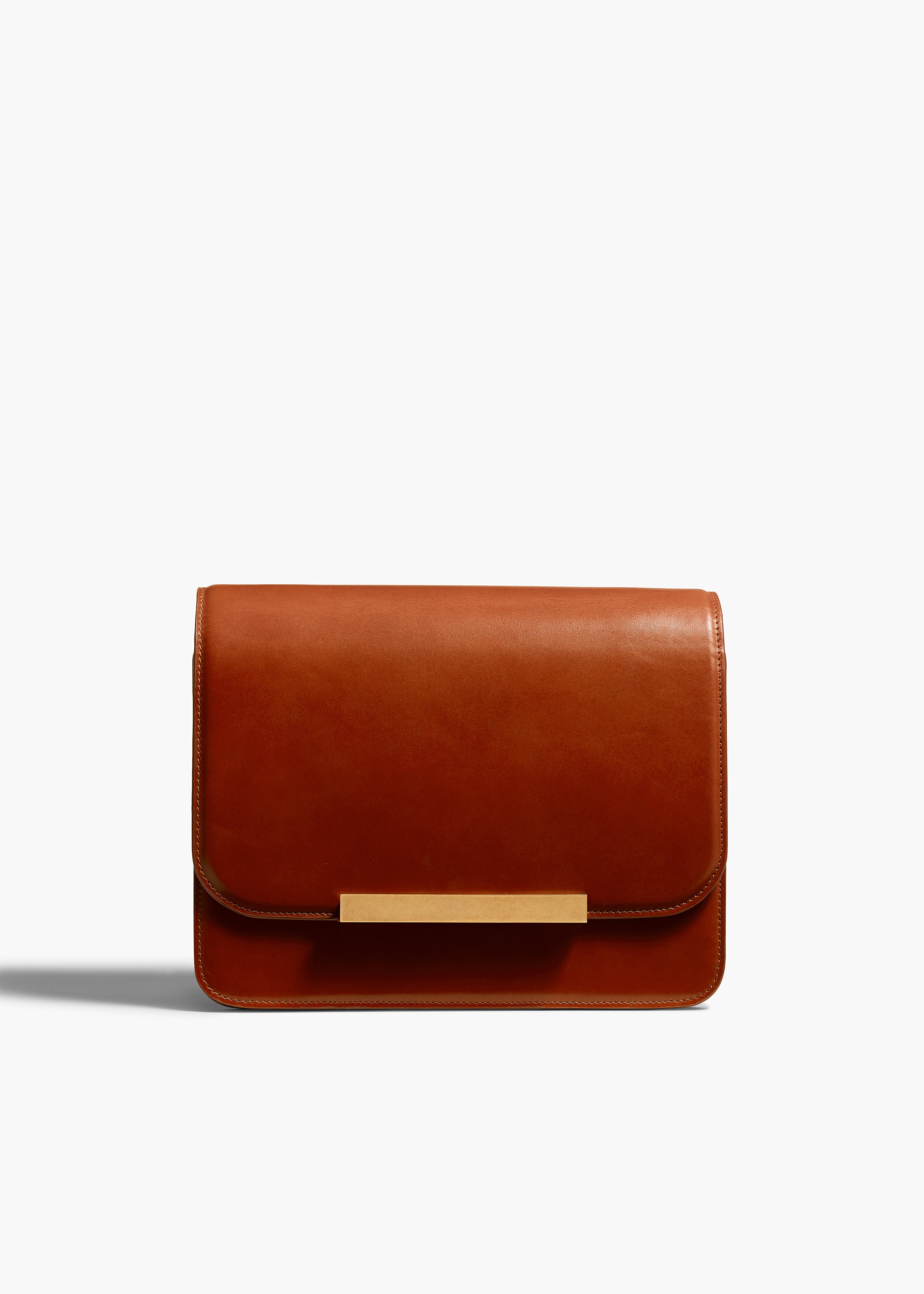 BRIDGET HANDBAG IN COGNAC CALF LEATHER FRONT VIEW