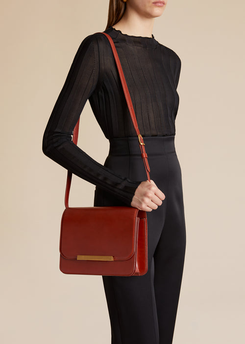 The Bridget Crossbody Bag in Cognac Leather