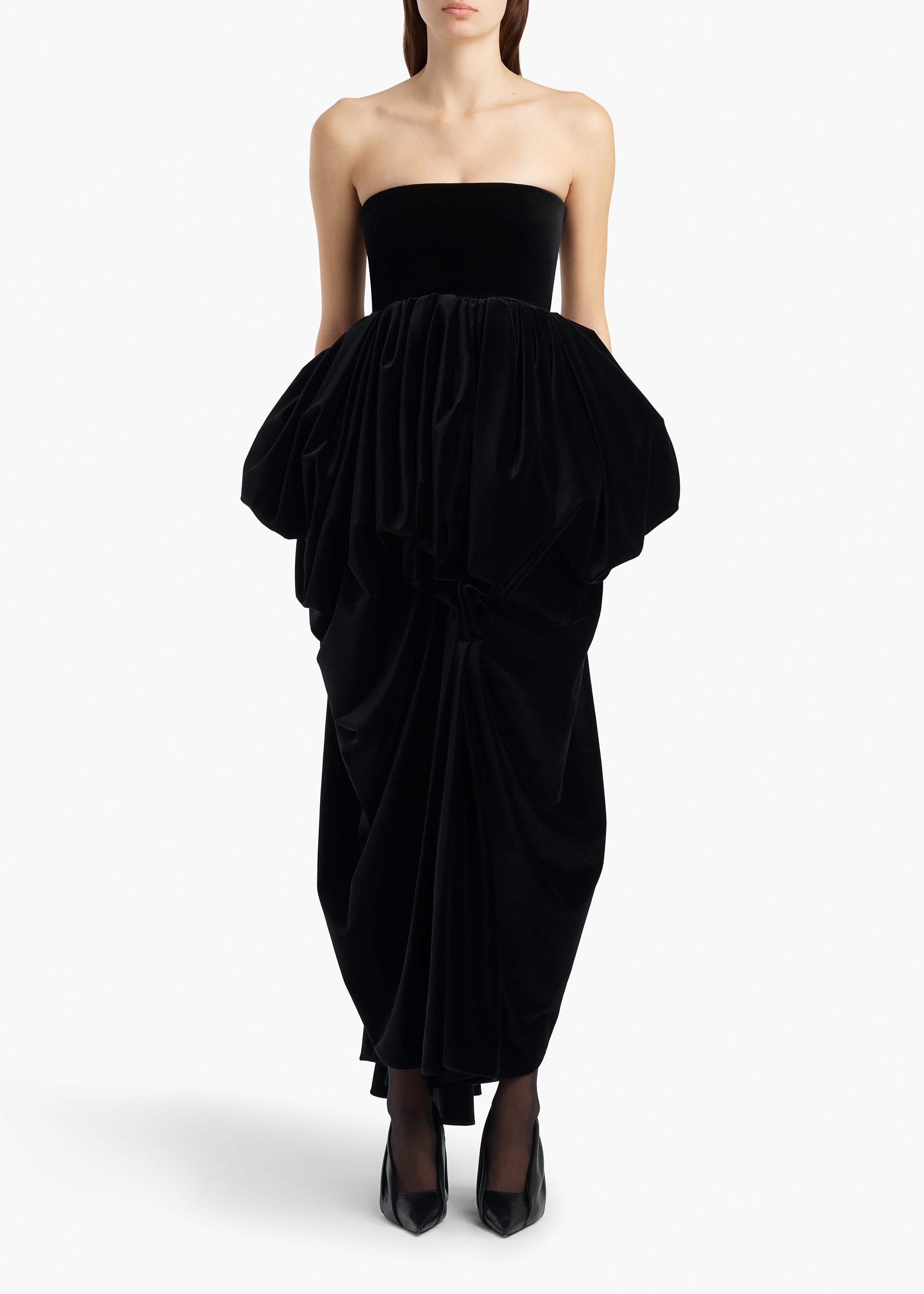 KHAITE  - Bronte Dress in Black Velvet