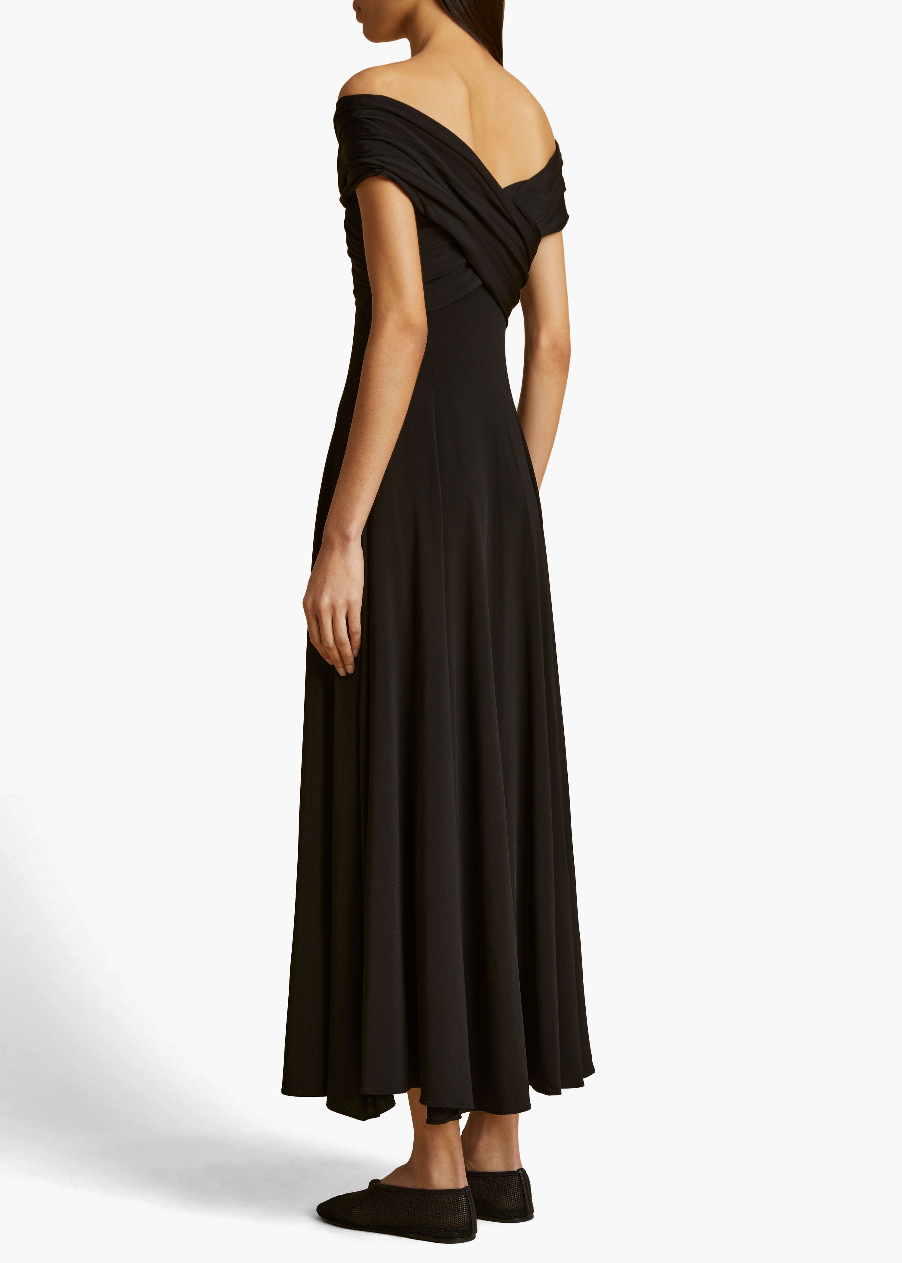 BRUNA DRESS IN BLACK BACK VIEW