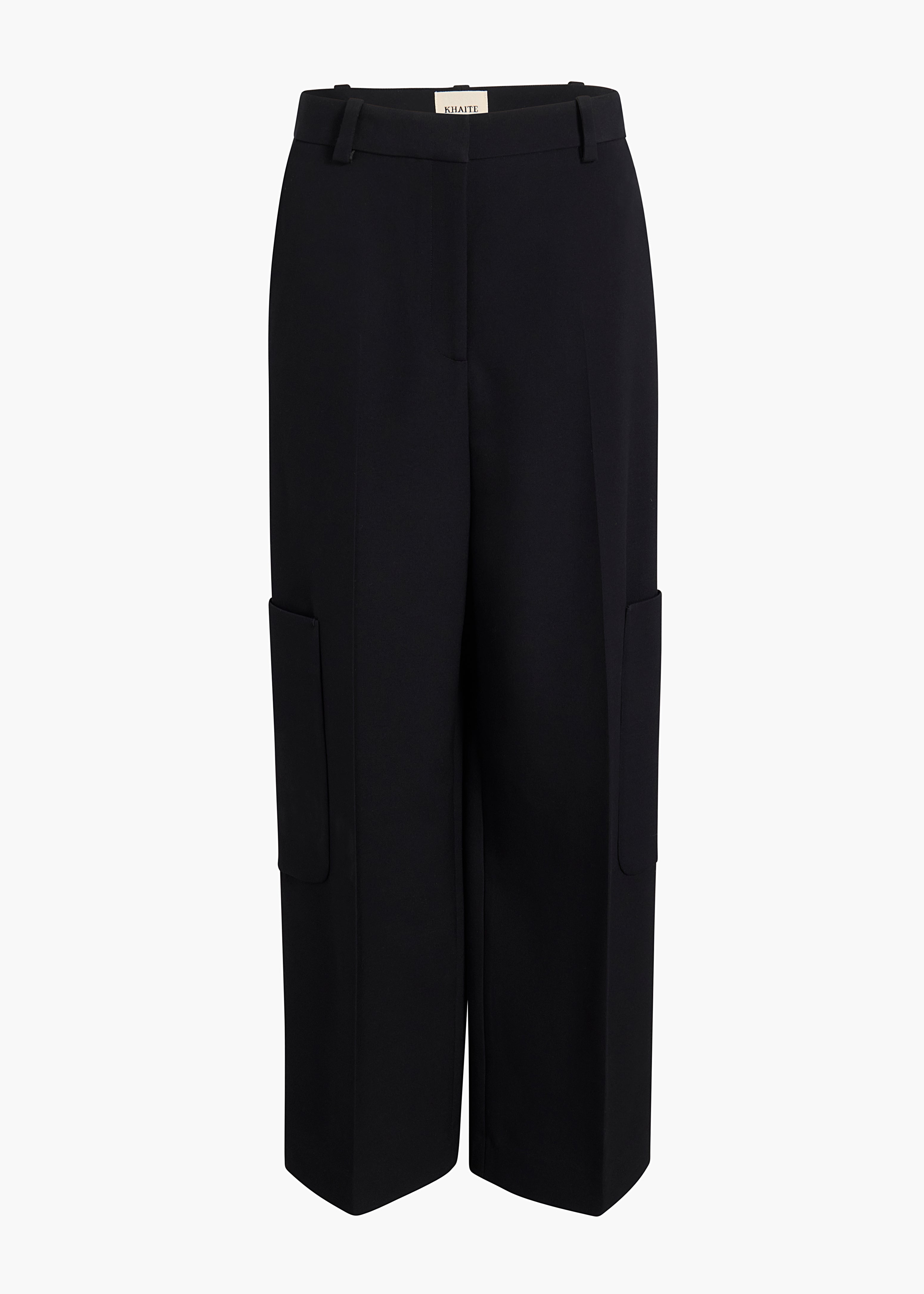 CAITON PANT BLACK VISCOSE FLAT VIEW