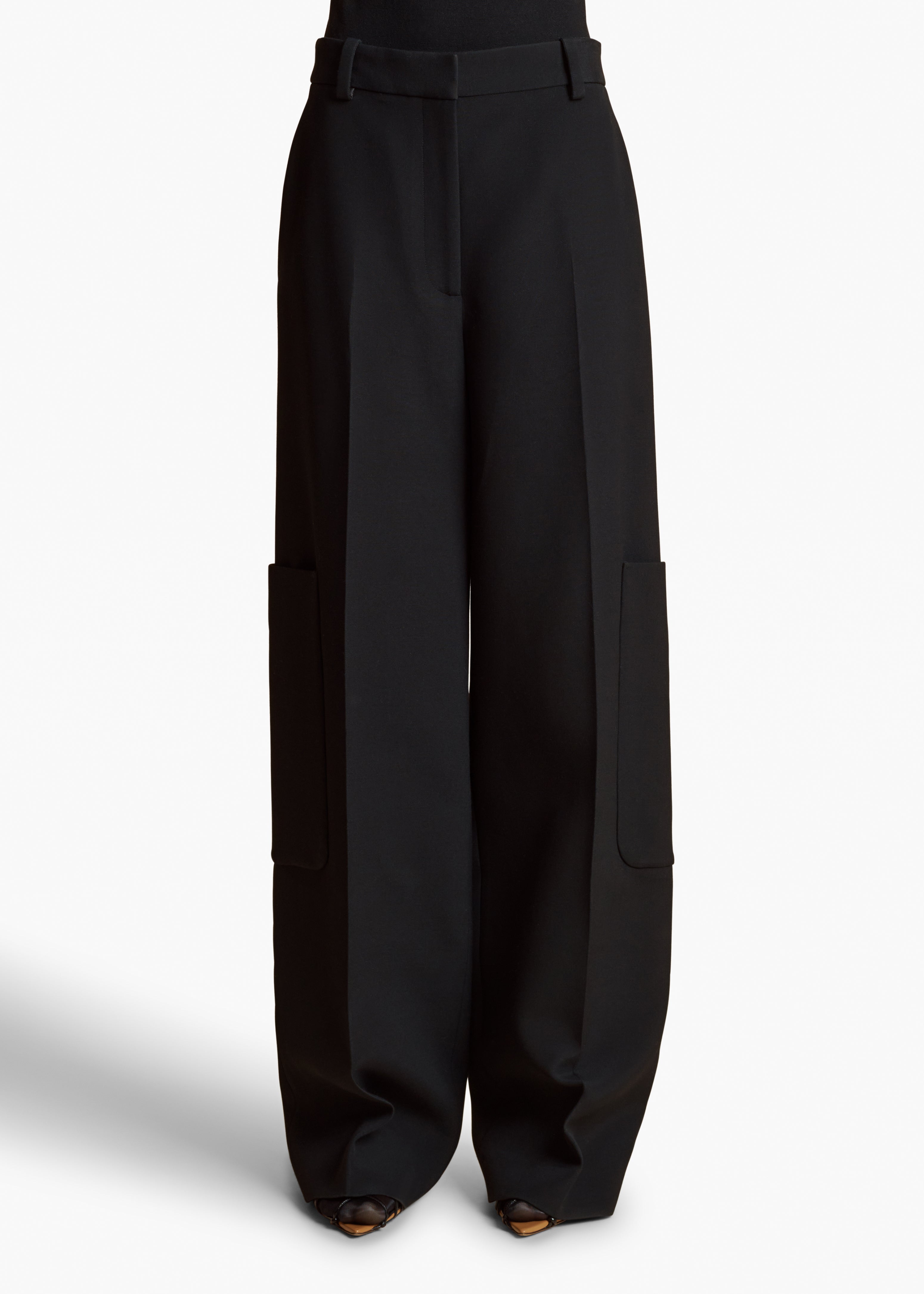 CAITON PANT BLACK VISCOSE FRONT VIEW