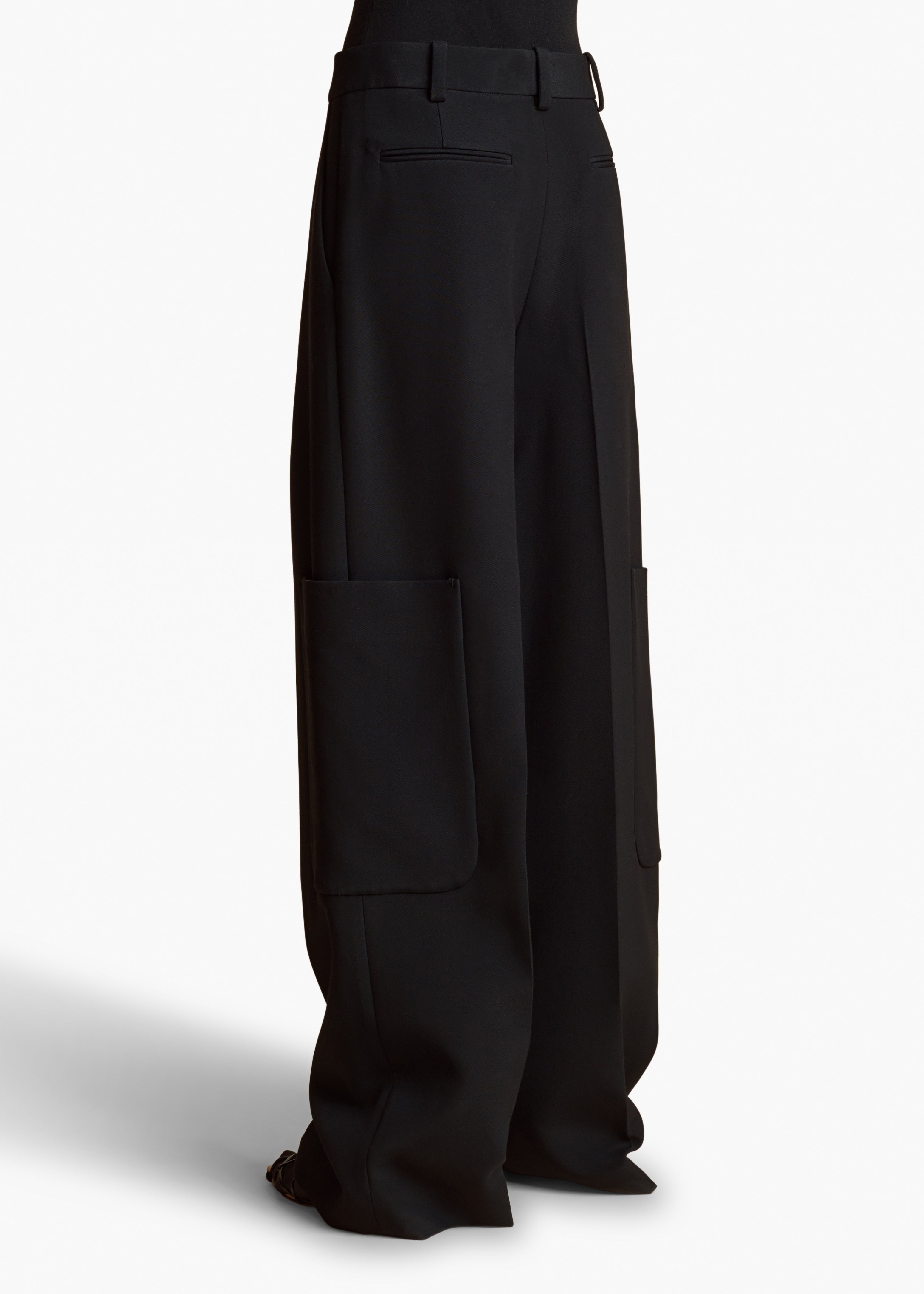 CAITON PANT BLACK VISCOSE BACK VIEW