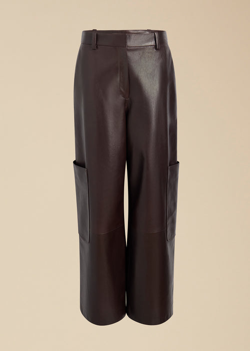 The Caiton Pant in Dark Brown Leather