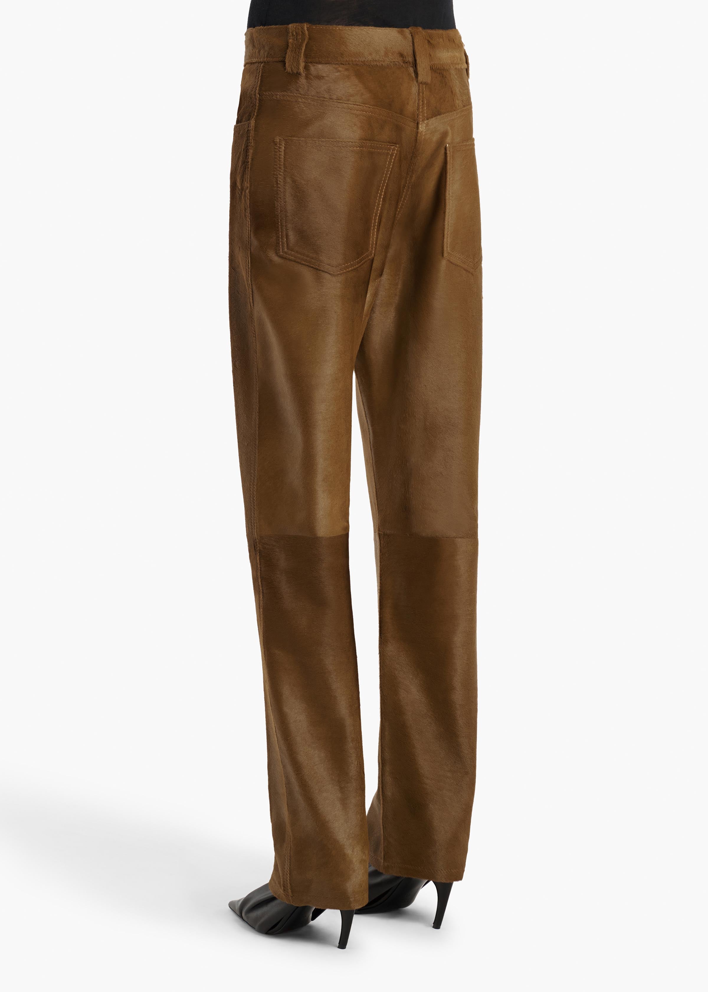 KHAITE  - Callum Pant in Almond Haircalf