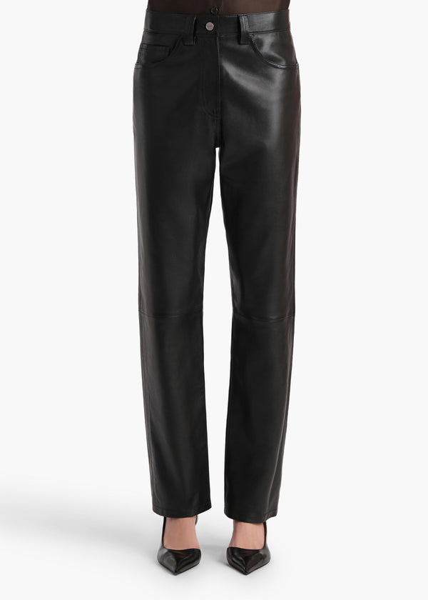 Callum Pant in Black Leather