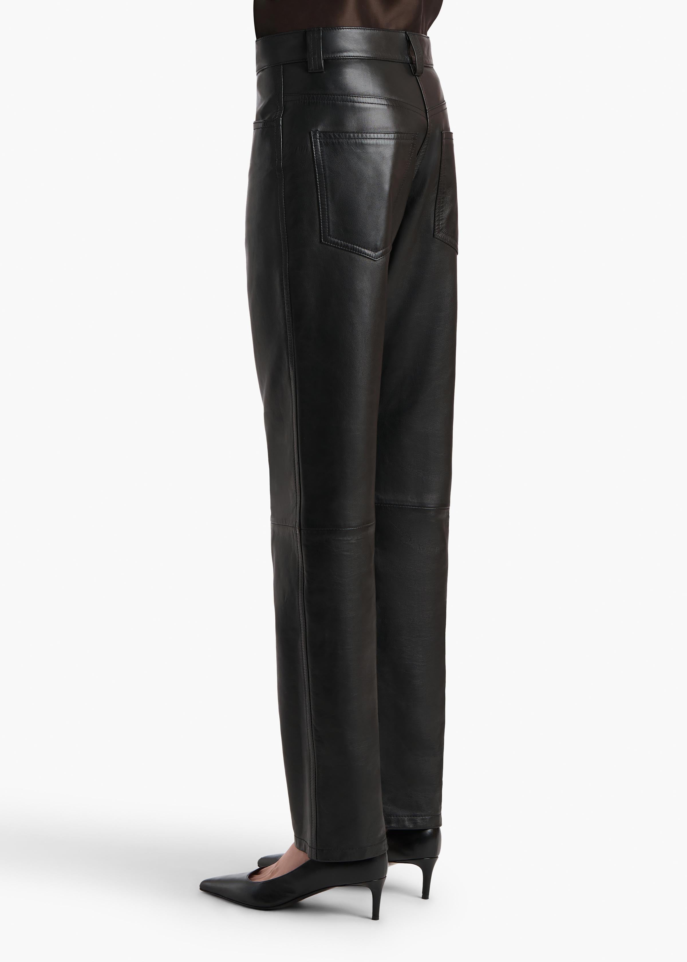 KHAITE  - Callum Pant in Black Leather