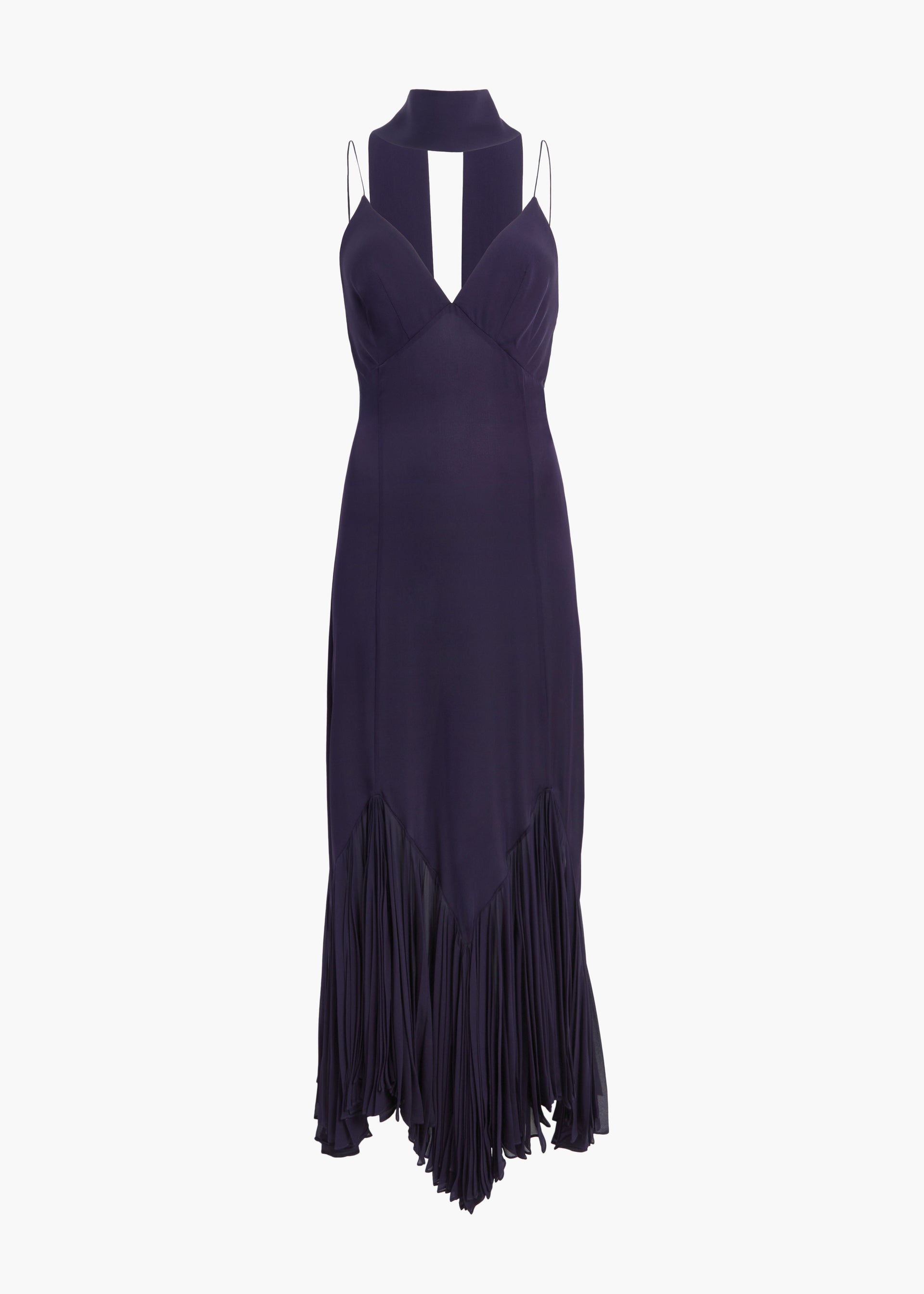 princess polly baby blue dress Amethyst Cascade Gown Satin Purple Gown- Amethyst Dress with High Slit XXL