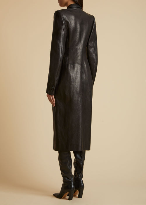 The Carmona Coat in Black Leather