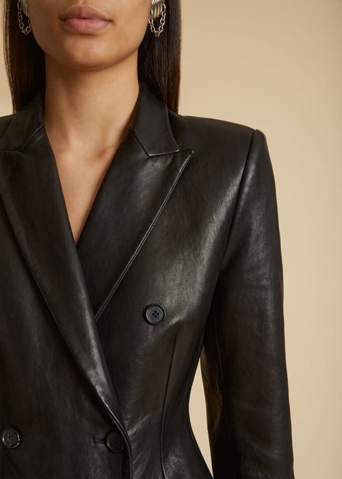 The Carmona Coat in Black Leather