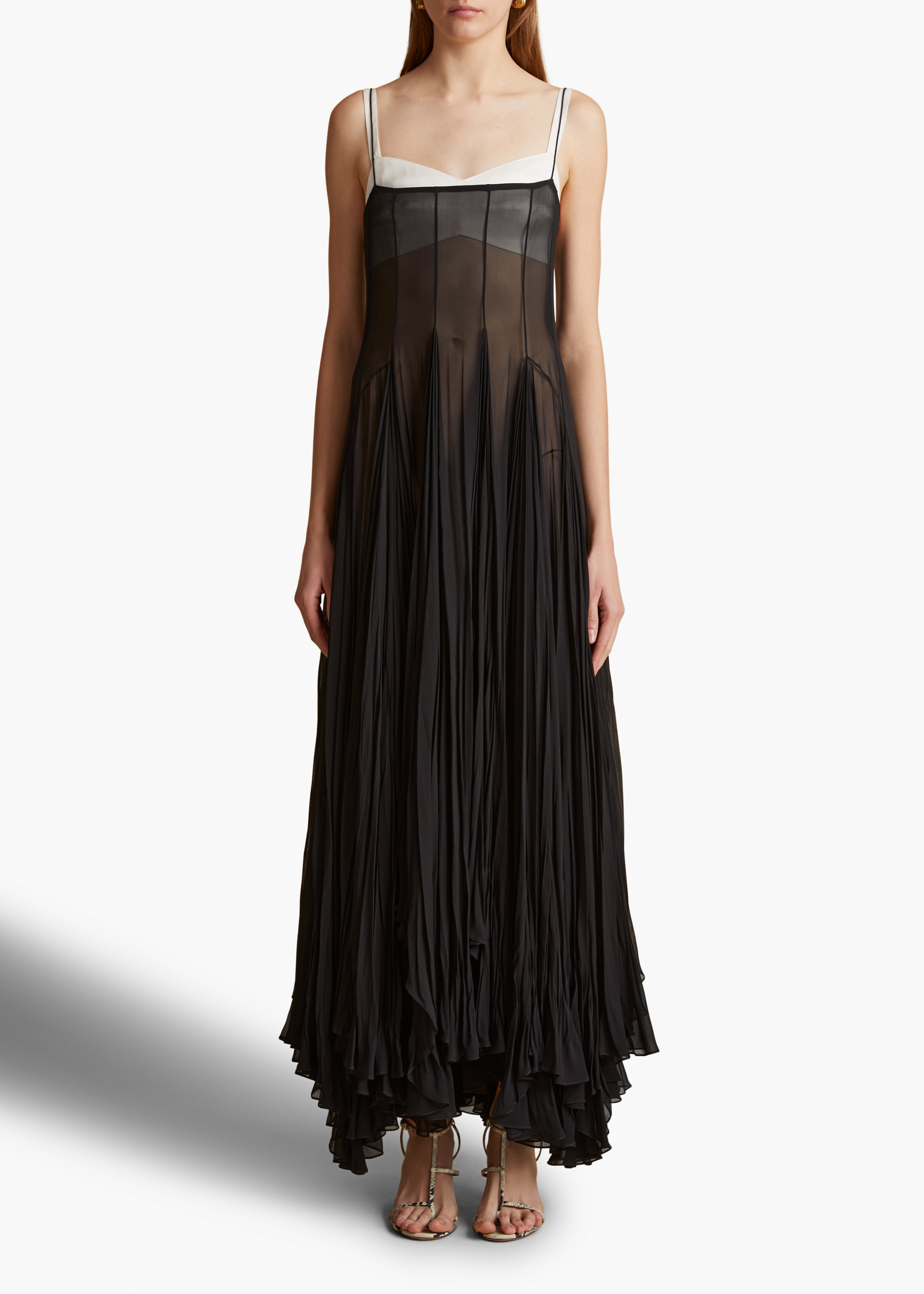 The Casiya Dress in Black FRONT VIEW