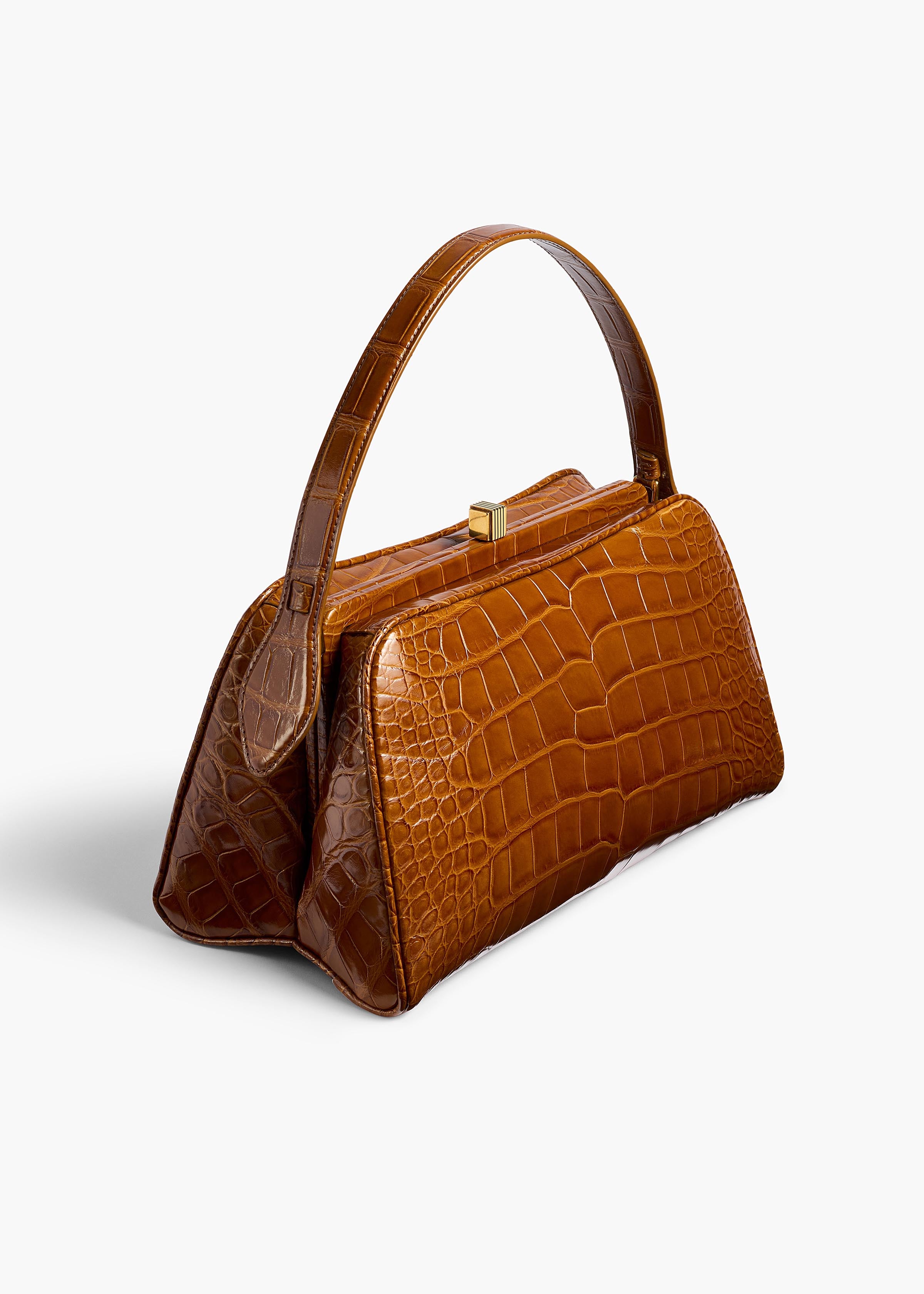 Cate Bag in Dark Honey Alligator