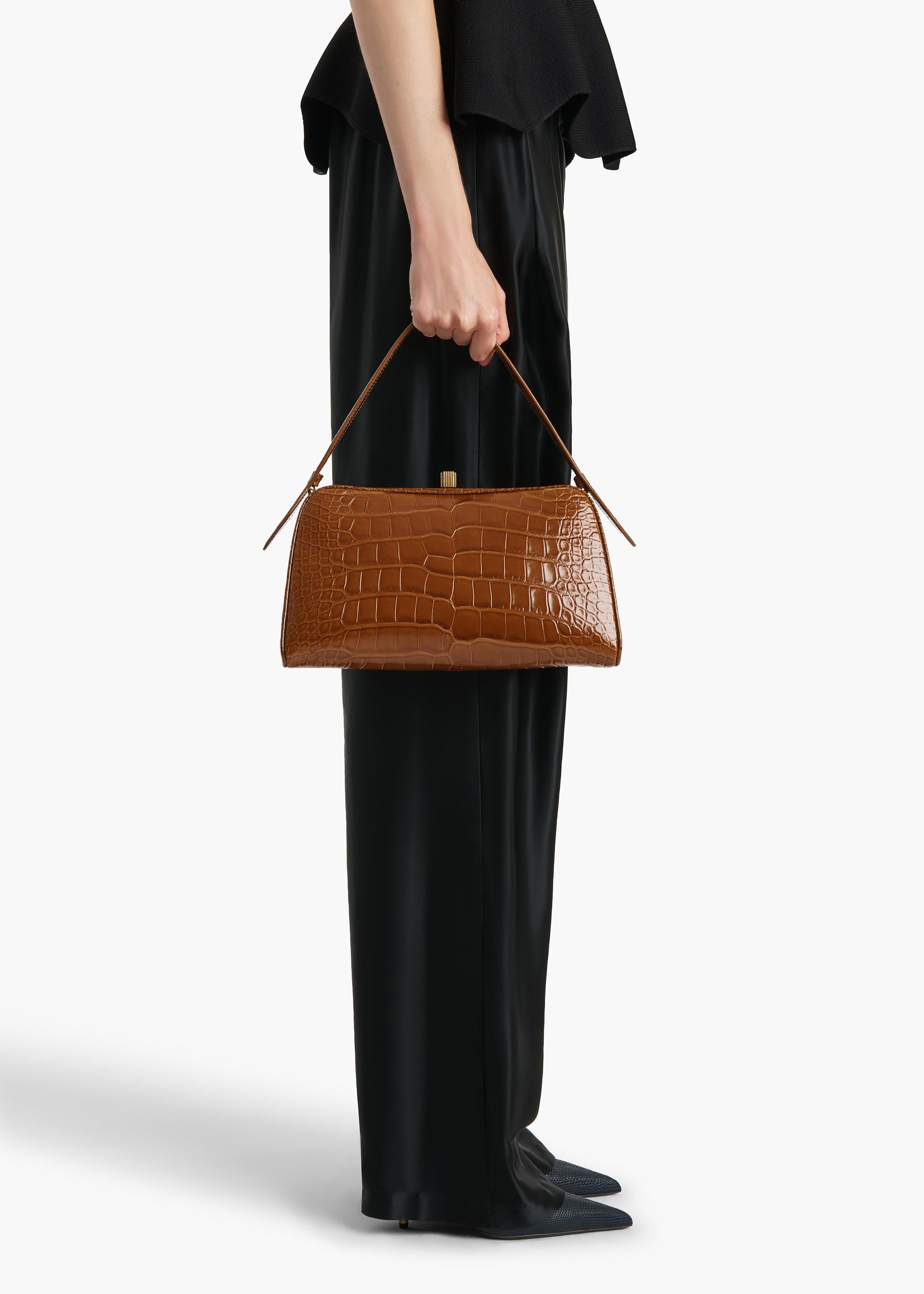 Cate Bag in Dark Honey Alligator
