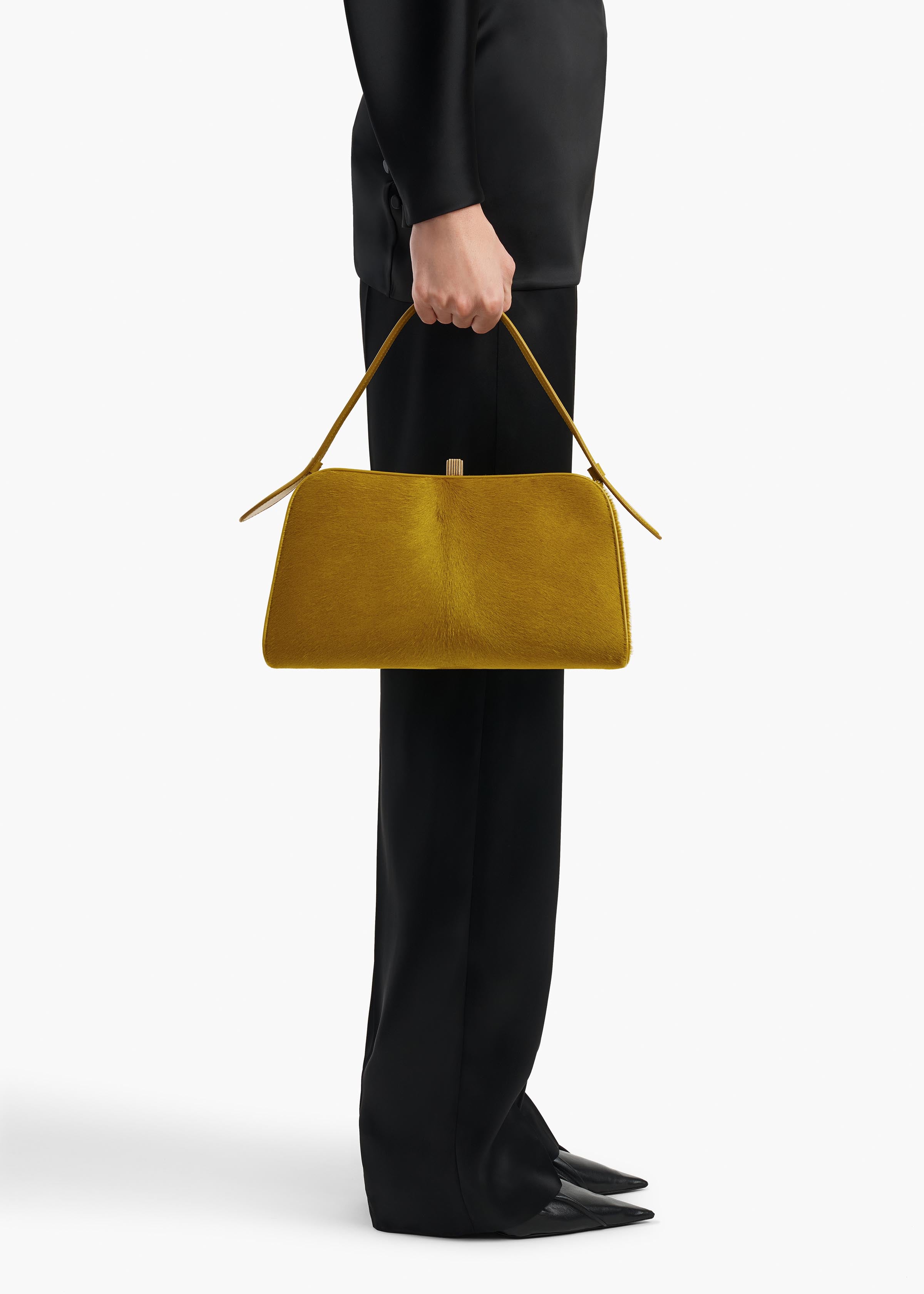 KHAITE  - Cate Bag in Golden Olive Haircalf
