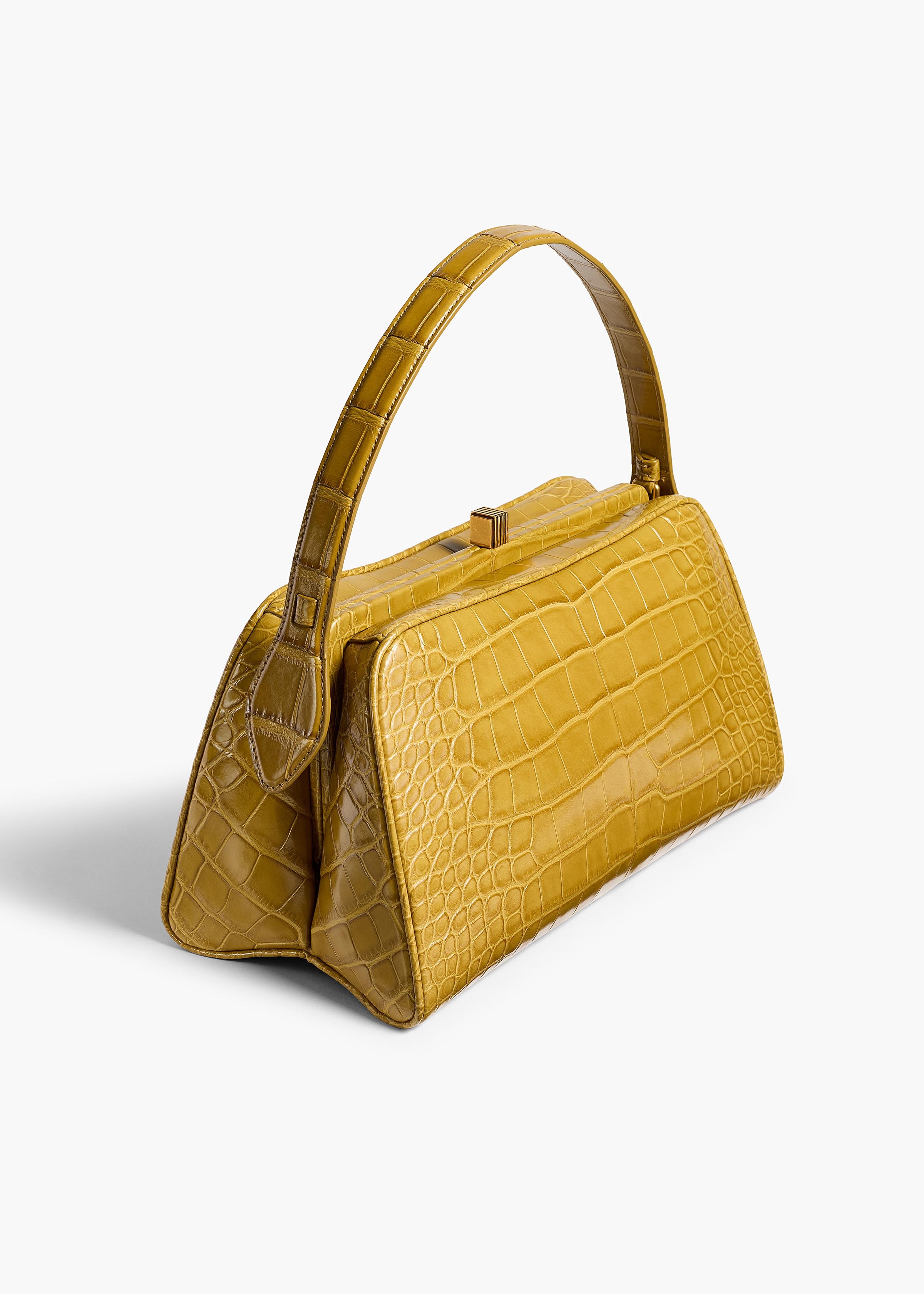 KHAITE  - Cate Bag in Golden Olive Alligator